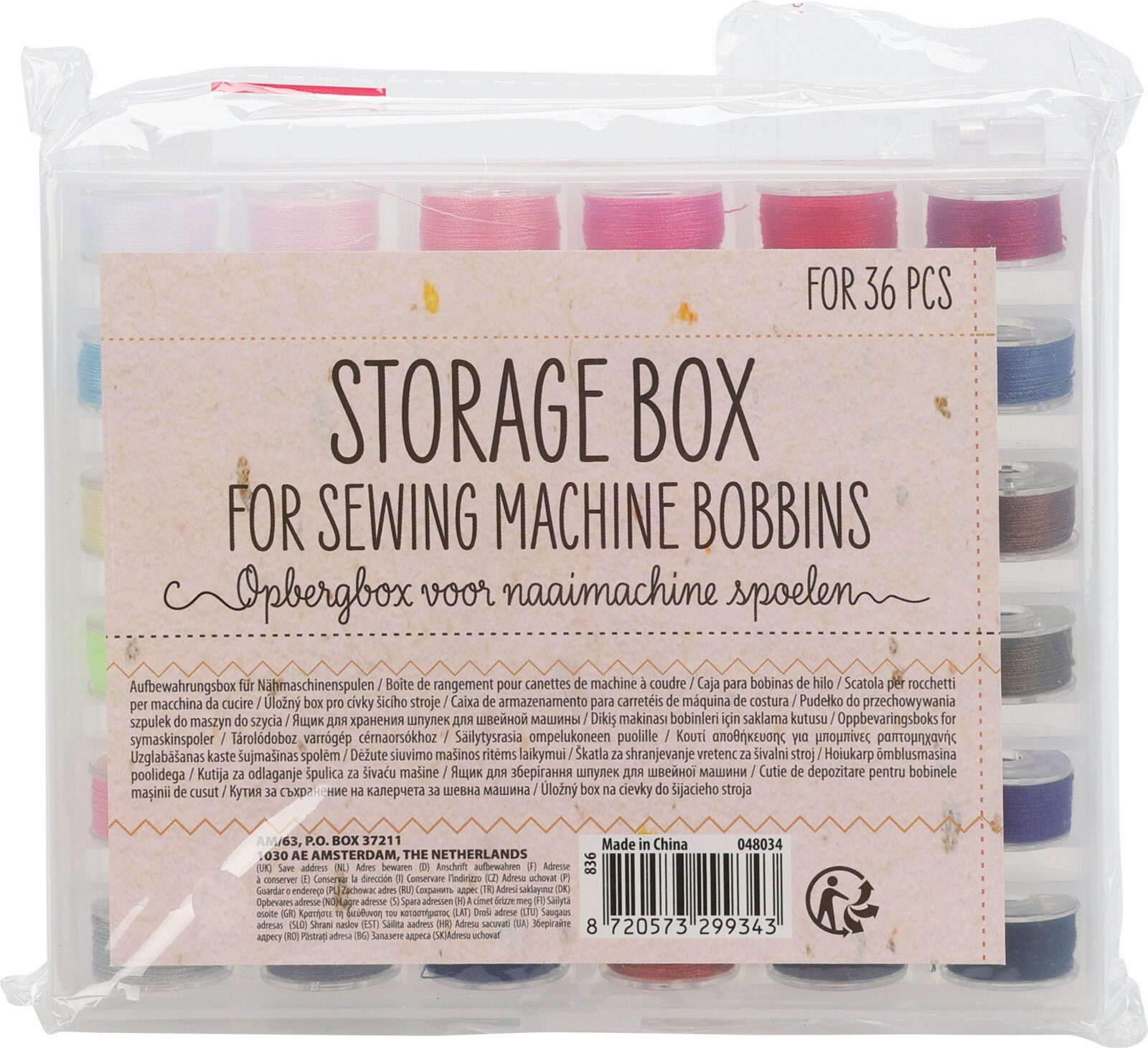 Koopman Nähspulenbox Bunt 14x12cm 36 Spulen Nähgarn, (1-St), Nähset, Kunststoff, Zubehör Nähmaschine, Schatuelle