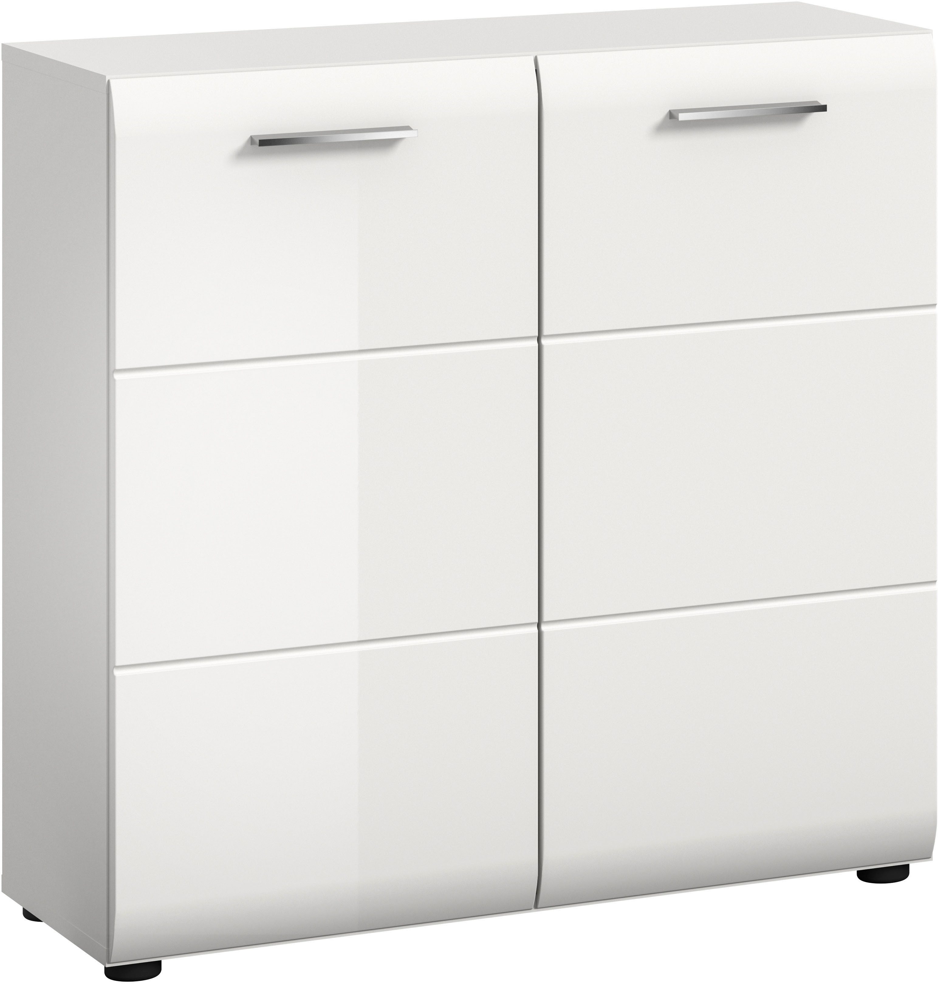 Home affaire Kommode FLORENZ, hochwertige MDF-Front,Rillenfräsung, 2 Türen, 3 Fächer (1 St), Kommode, Anrichte, Wohnzimmerschrank
