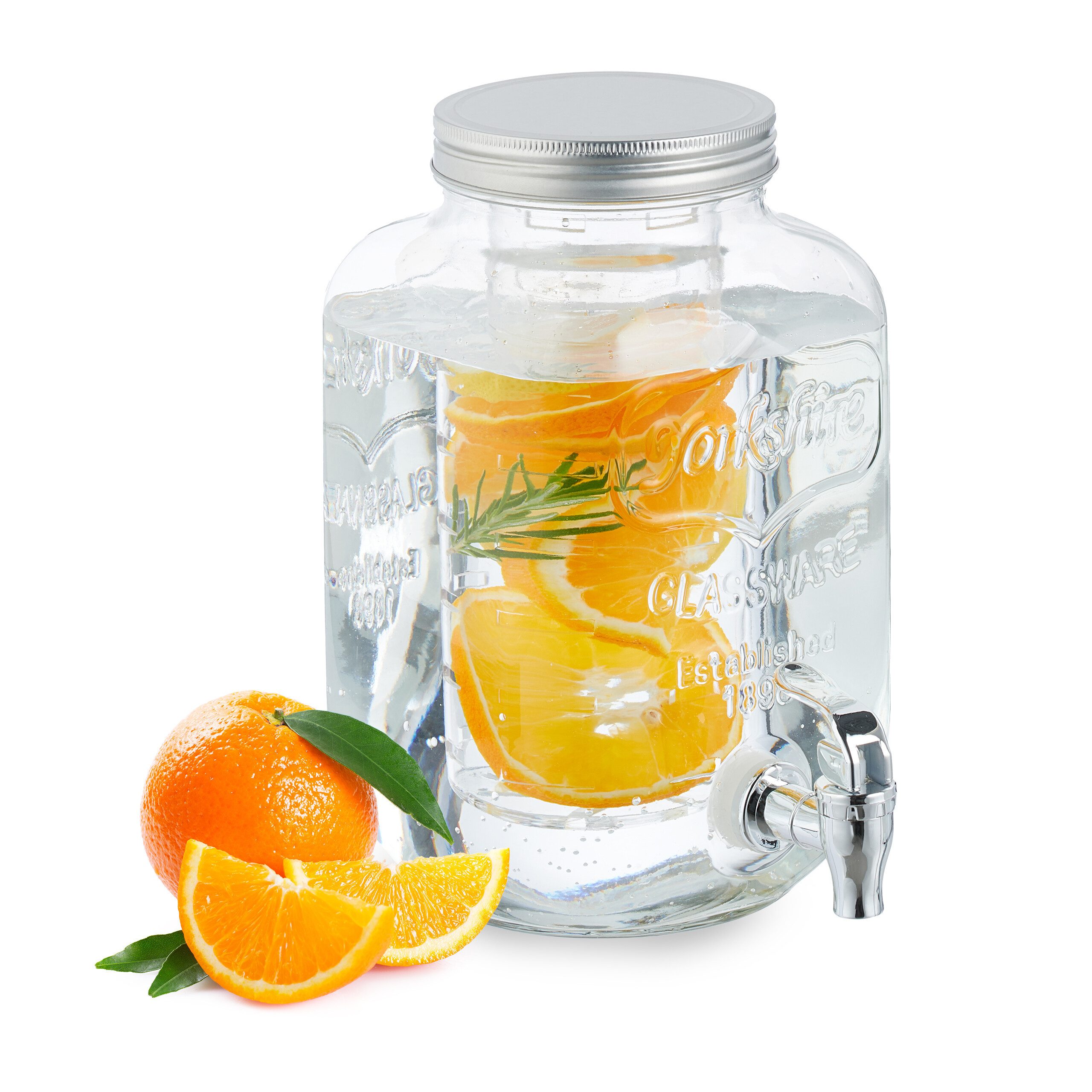 relaxdays Getränkespender mit Einsatz, 4 Liter