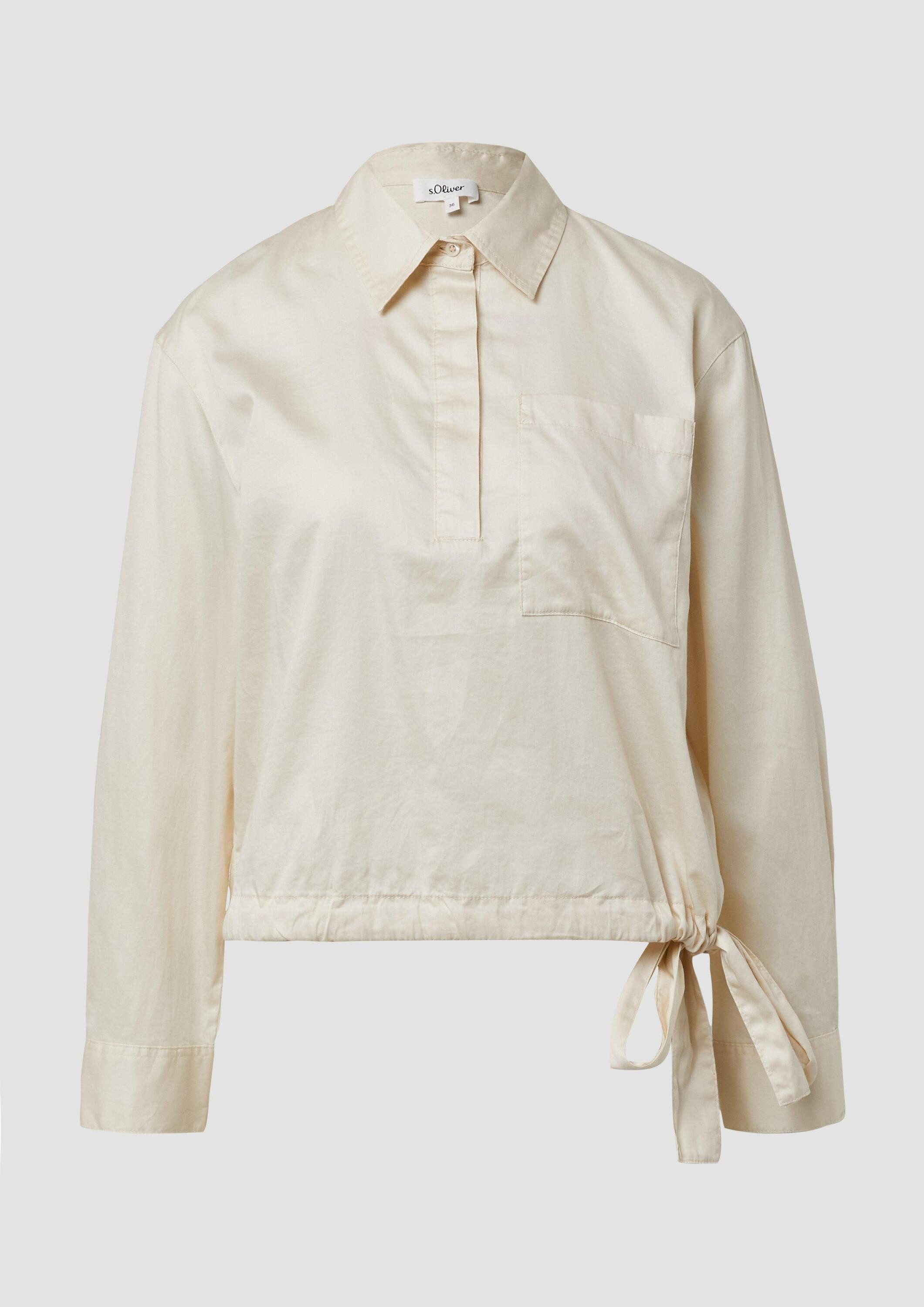 s.Oliver Langarmbluse Bluse Fließende Baumwollsatin-Bluse mit günstig online kaufen