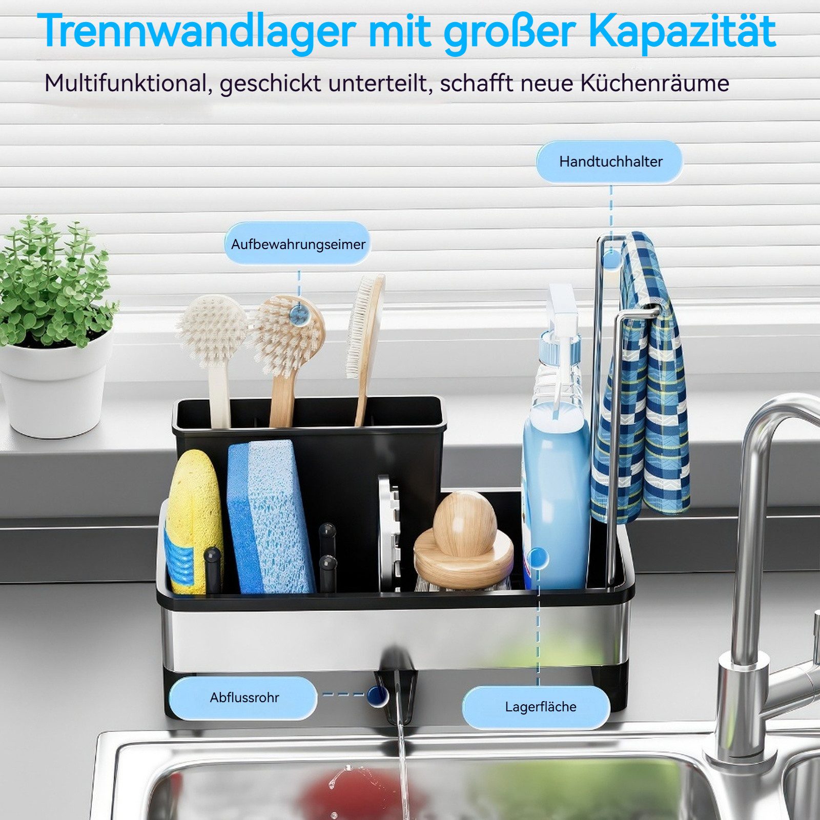 BlingBin Küchenorganizer-Set Geschirrhalter, Küchenutensilien-Organizer, Kü günstig online kaufen