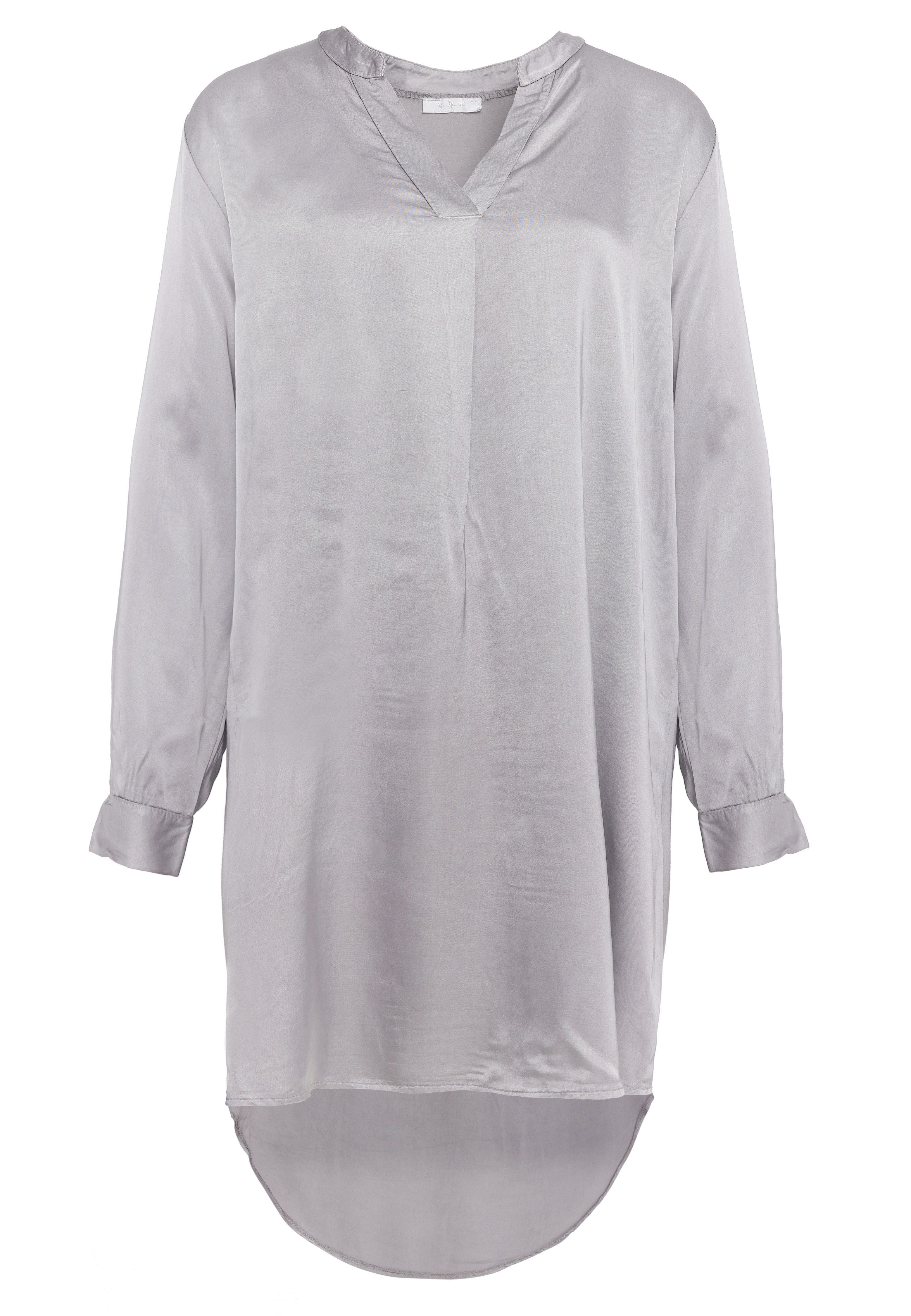 Rayshyne Longbluse PM-07 (Elegante Satin Light Oversize Business Long Bluse günstig online kaufen
