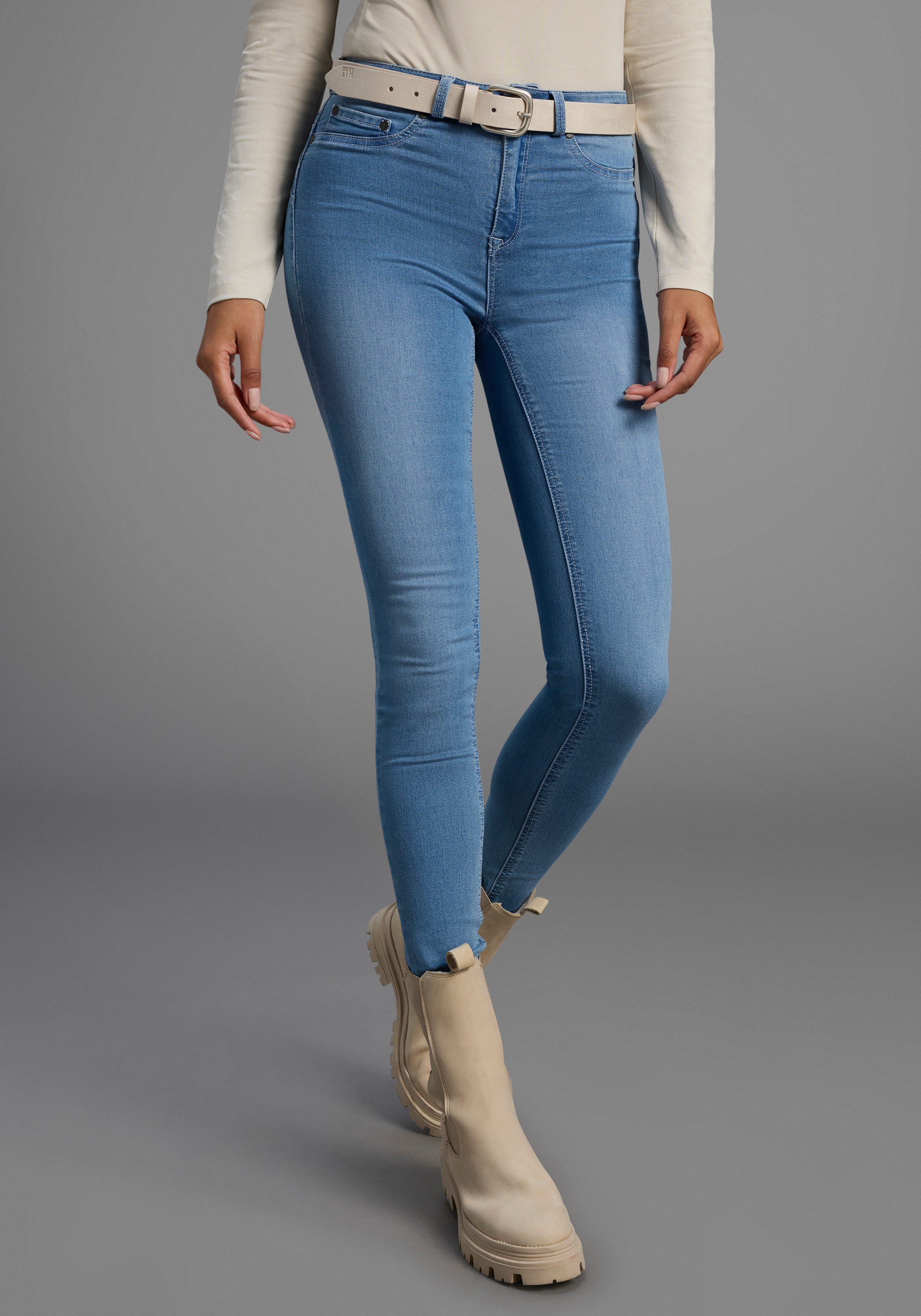 Arizona Skinny-fit-Jeans Ultra Stretch skinny-fit, betonte günstig online kaufen