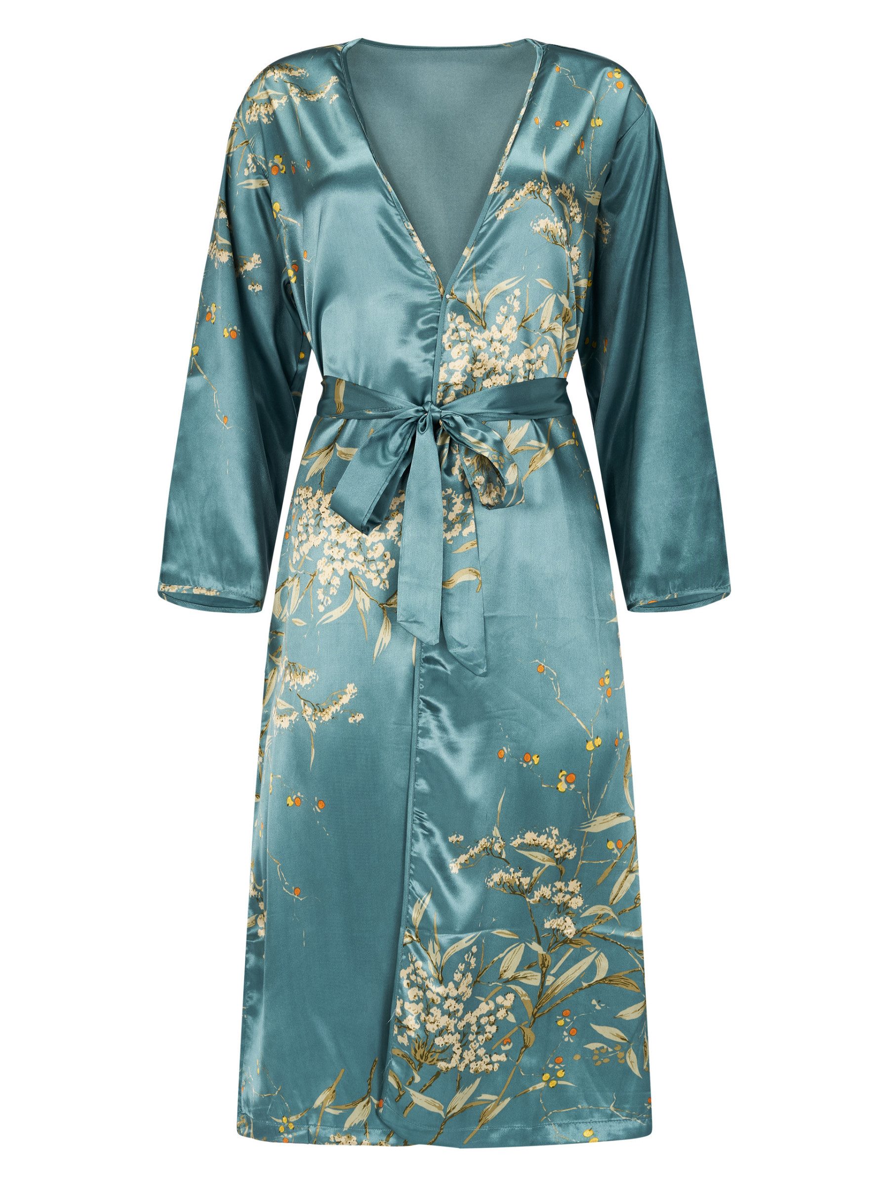 Elegant Love Morgenmantel Negligee mit Blumenmuster, Kimono mit V-Ausschnit günstig online kaufen