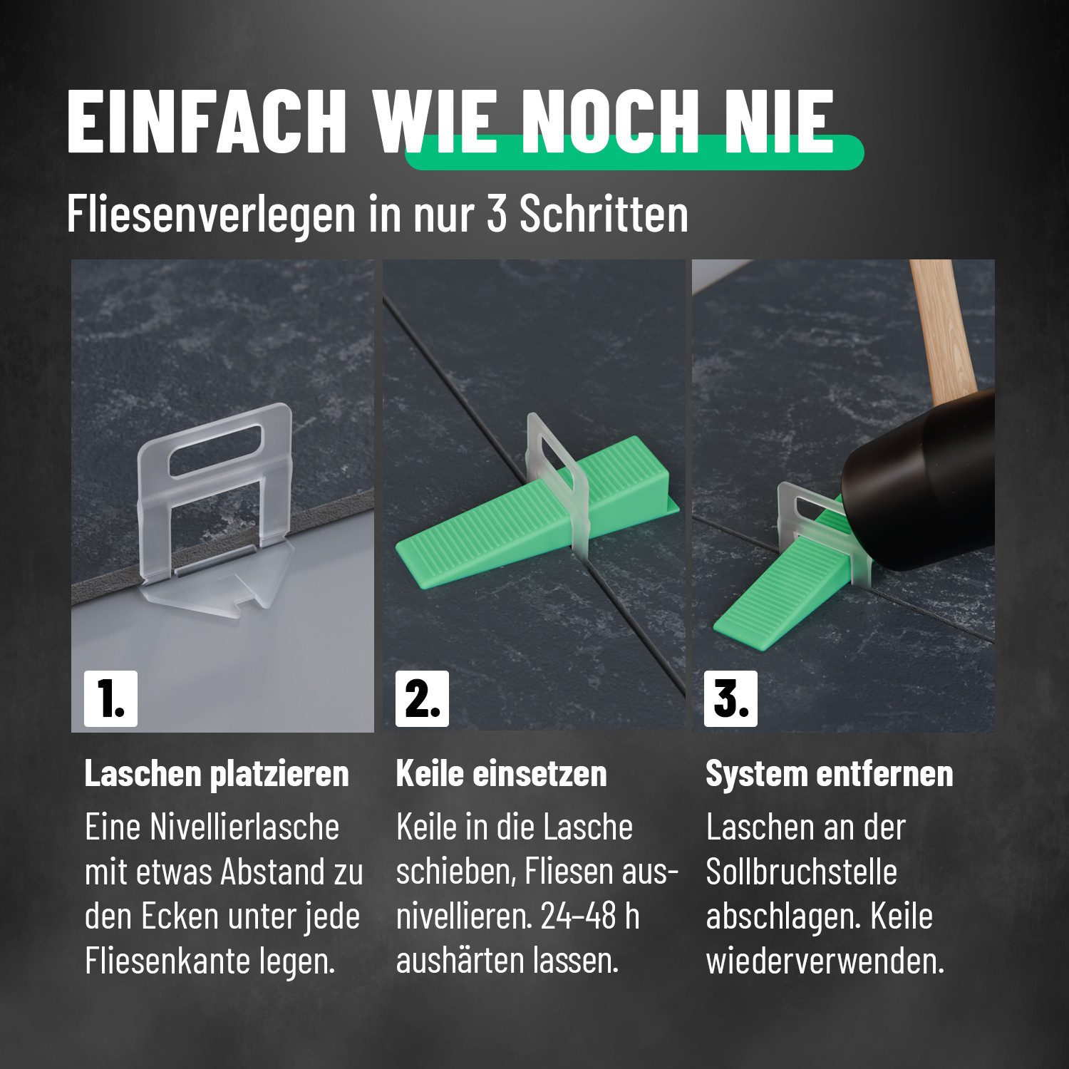 greate. Nivelliersystem 1100-teiliges Fliesen Nivelliersystem 2mm - Fliesen günstig online kaufen