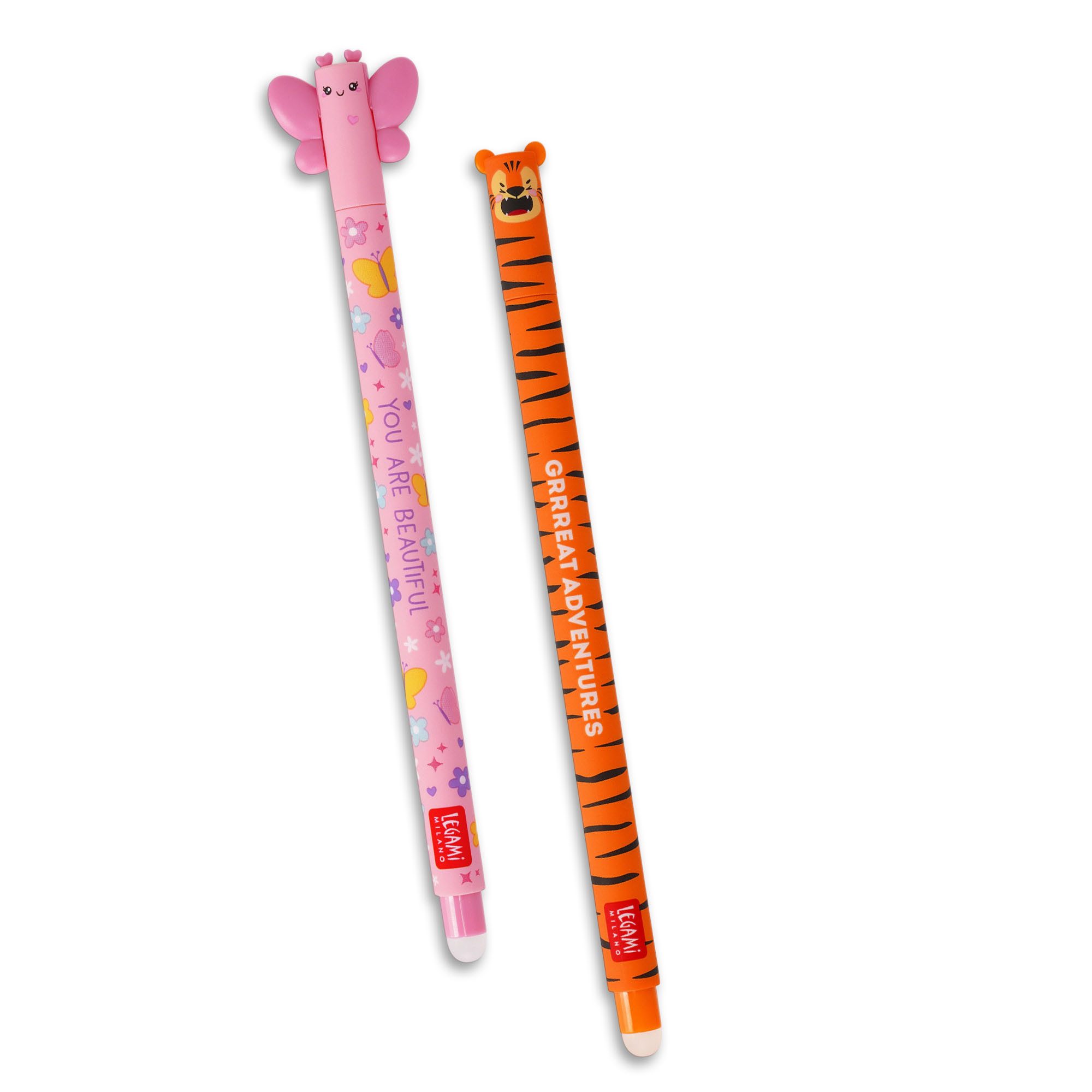 Legami Gelschreiber LEGAMI 2er Set Gel Stift SCHMETTERLING und TIGER Stärke 0,7mm v3