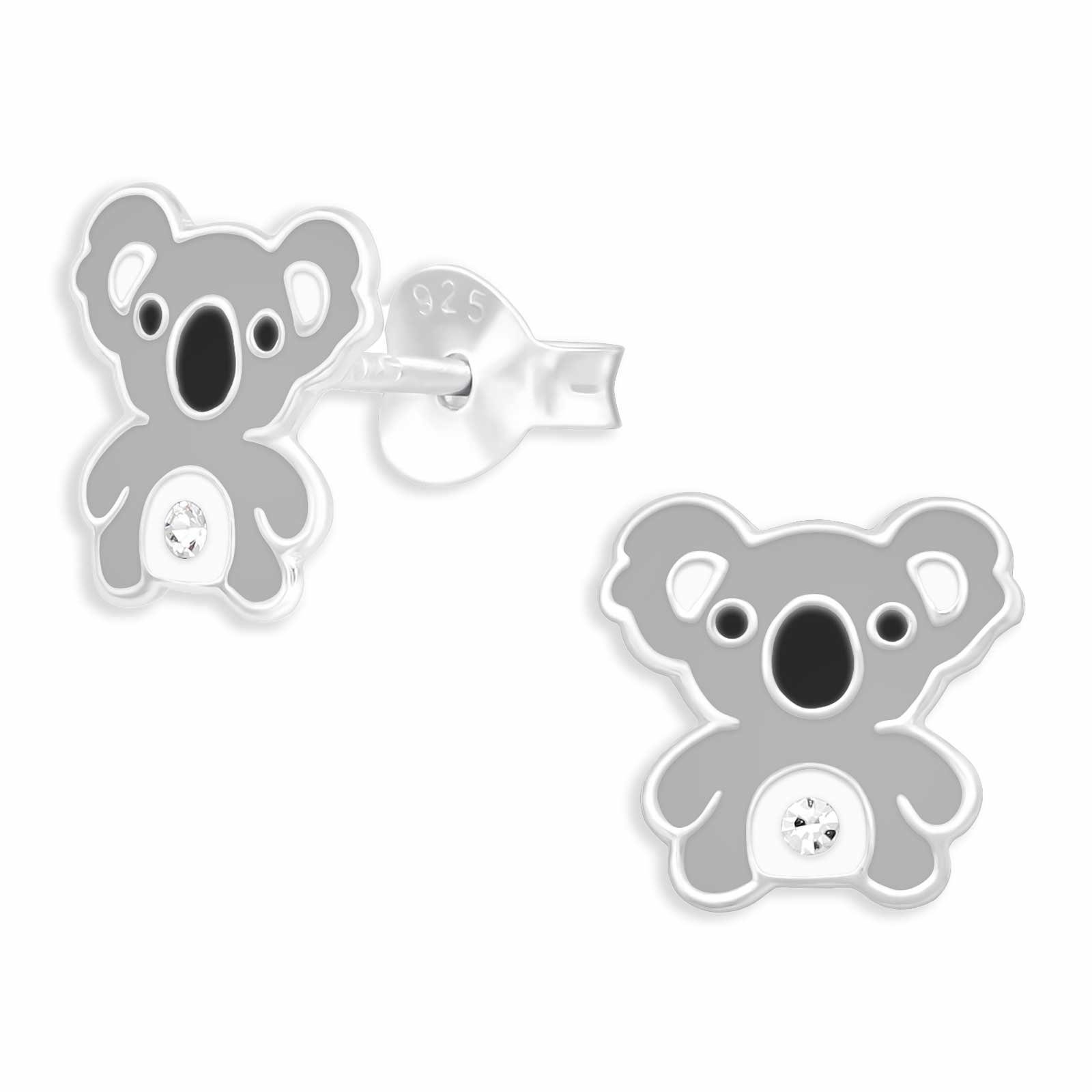 Sterling Paar Koala aus Monkimau (Packung), Silber Ohrringe Silber 925 Echtes Ohrstecker 925