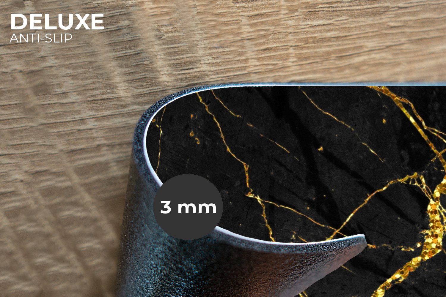 MuchoWow Platzset Marmor - Gold - Schwarz - Marmoroptik/print - Luxe - Glit günstig online kaufen