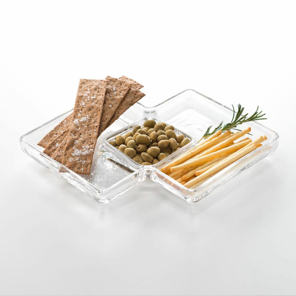 LEONARDO Snackschale Kabarett SEZIONE Eckig 31 x 21 cm, Glas