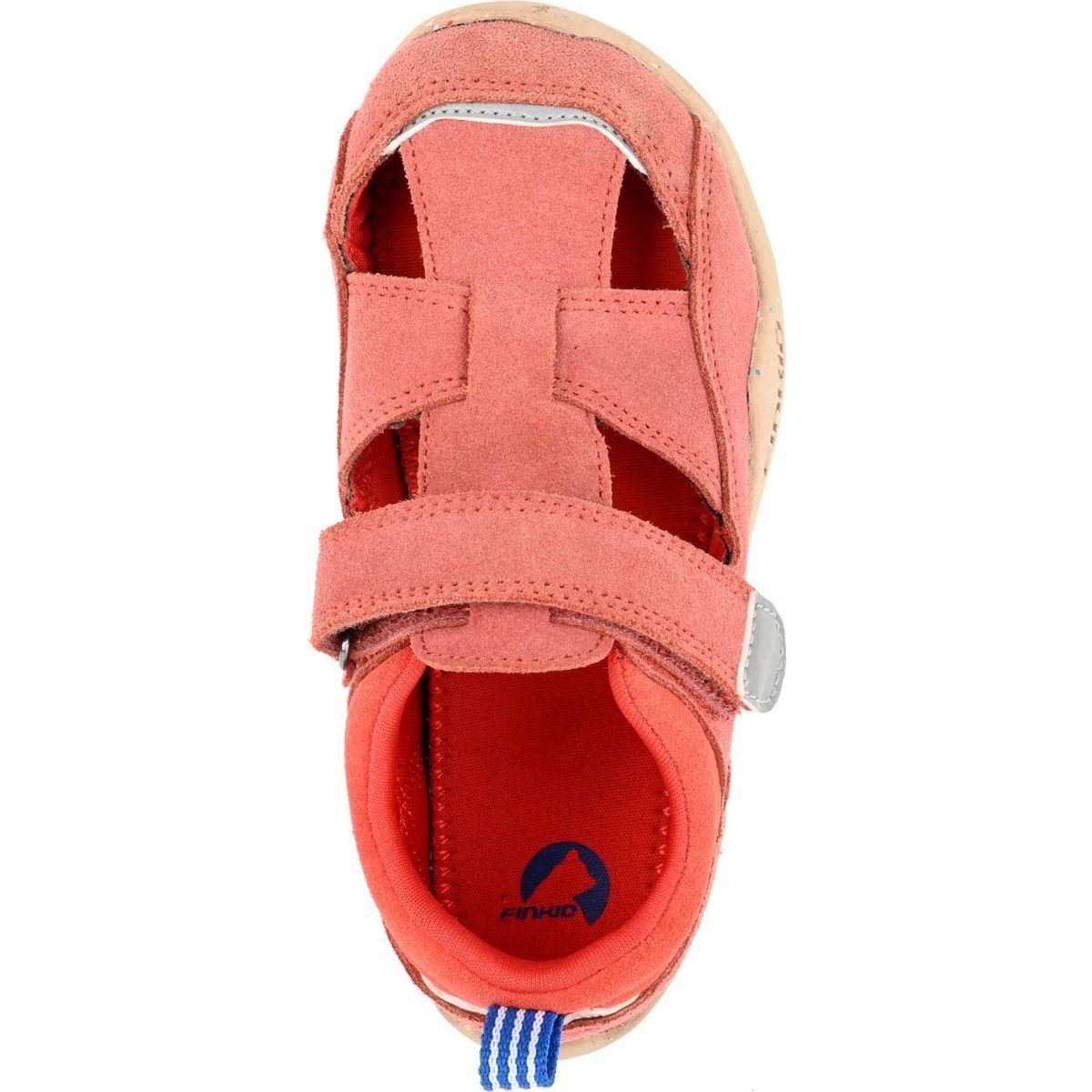 Finkid Sukkela Outdoorsandale Federleichte Sandalen aus Leder mit Barfußsohle und reflektierenden