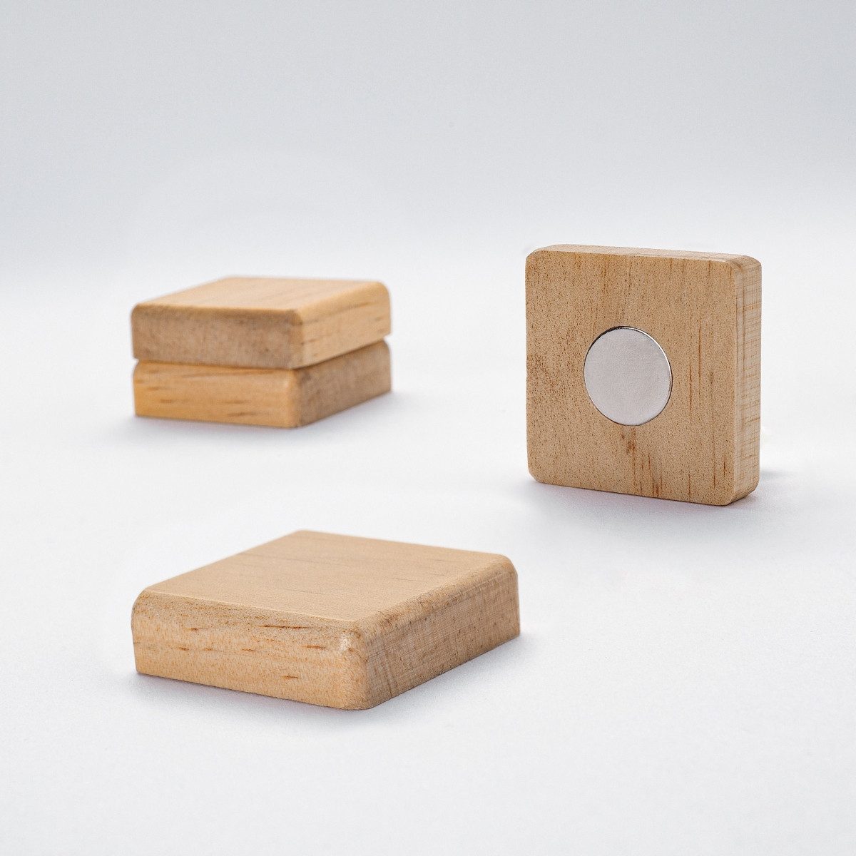 Sigel Magnet Holz-Magnet quadratisch Pinienholz Neodym 33x33x9mm VE=4 Stück