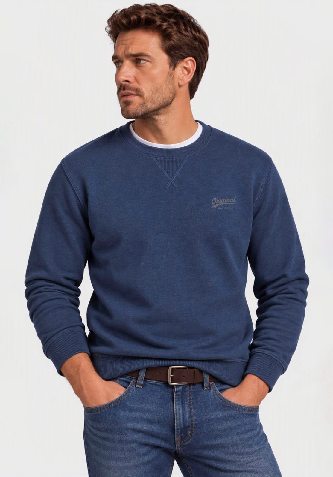 Man's World Sweatshirt in vielen Top Farben! Perfekt für Alltag, Freizeit und Büro Premium Bestseller mit klarer Passform - Starke Preis Leistung!