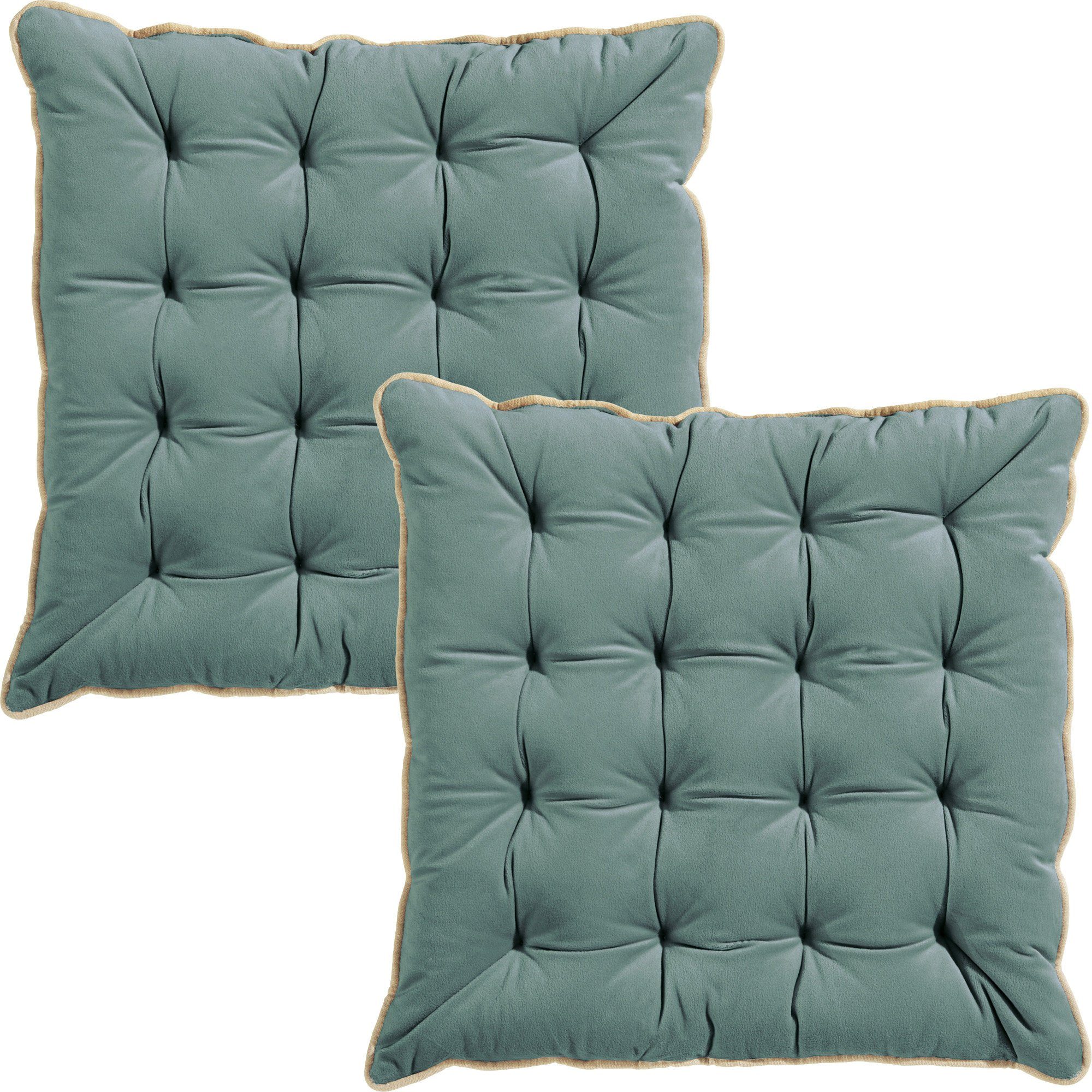 Erwin Müller Stuhlkissen Stuhlkissen "Manchester" 2er-Pack, Uni