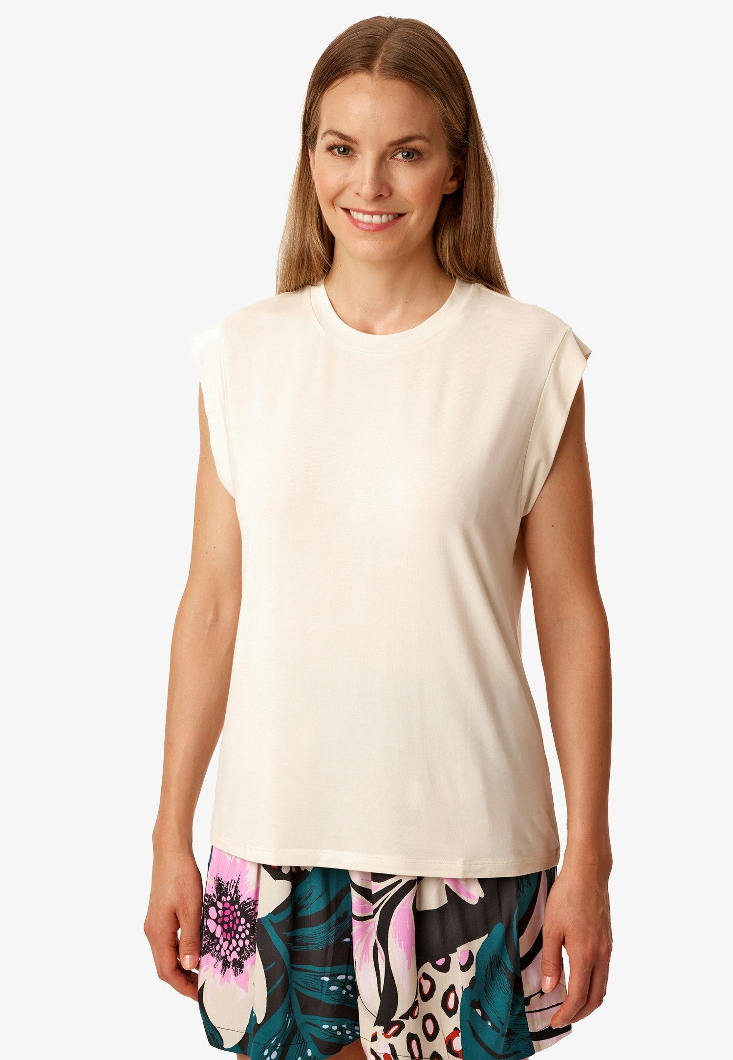 Schiesser Pyjamaoberteil Mix + Relax mit Rundhalsausschnitt, Modalmix günstig online kaufen