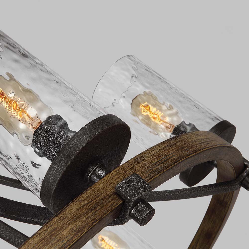 Elstead LIGHTING Kronleuchter, Leuchtmittel nicht inklusive, Pendelleuchte Kronleuchter Hängelampe Esszimmerlampe Glas Holz