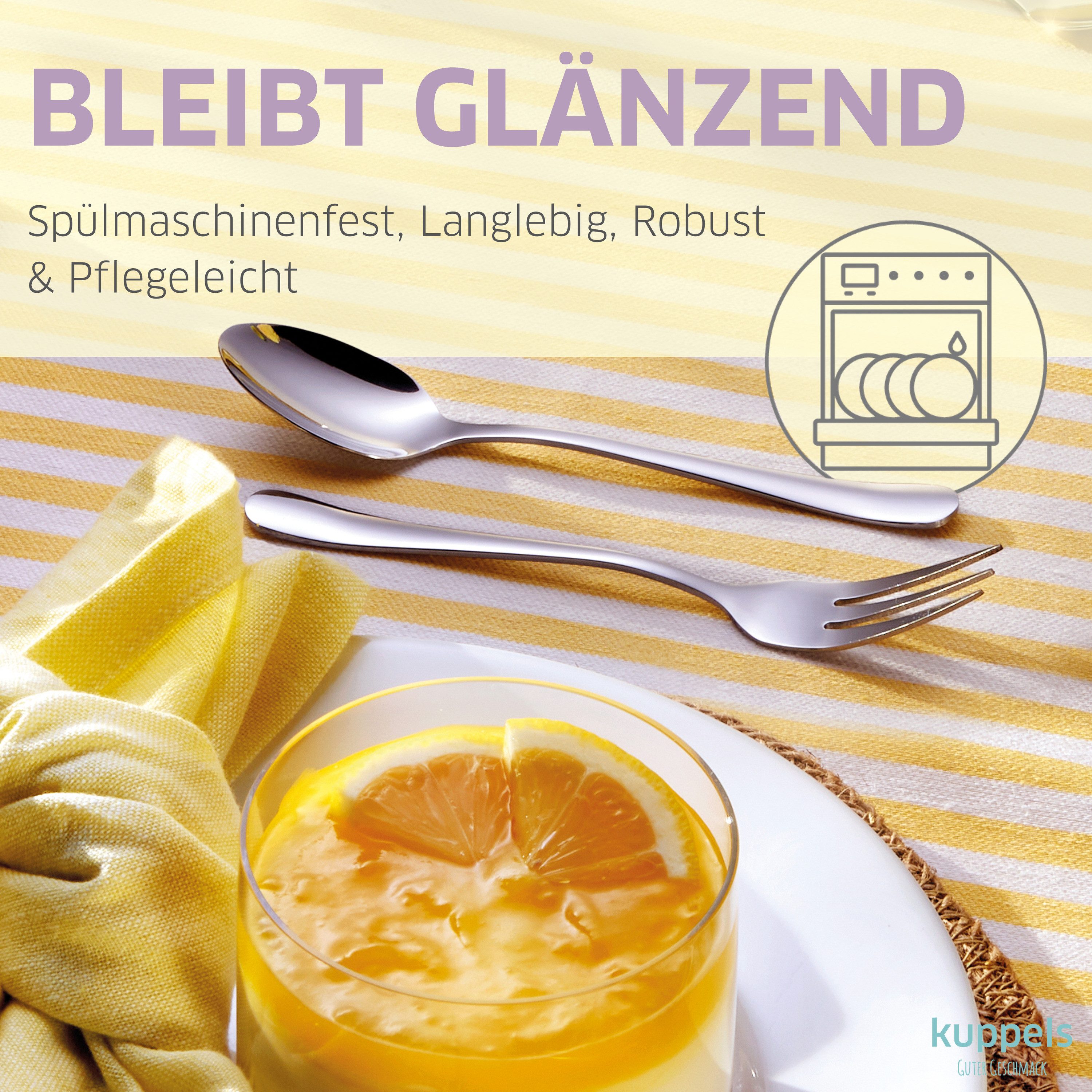 Kuppels Besteck-Set DELIA (30-tlg), 6 Personen, Edelstahl Rostfrei 18/0, spülmaschinenfest, hochglanzpoliert – Bild 4 von 5
