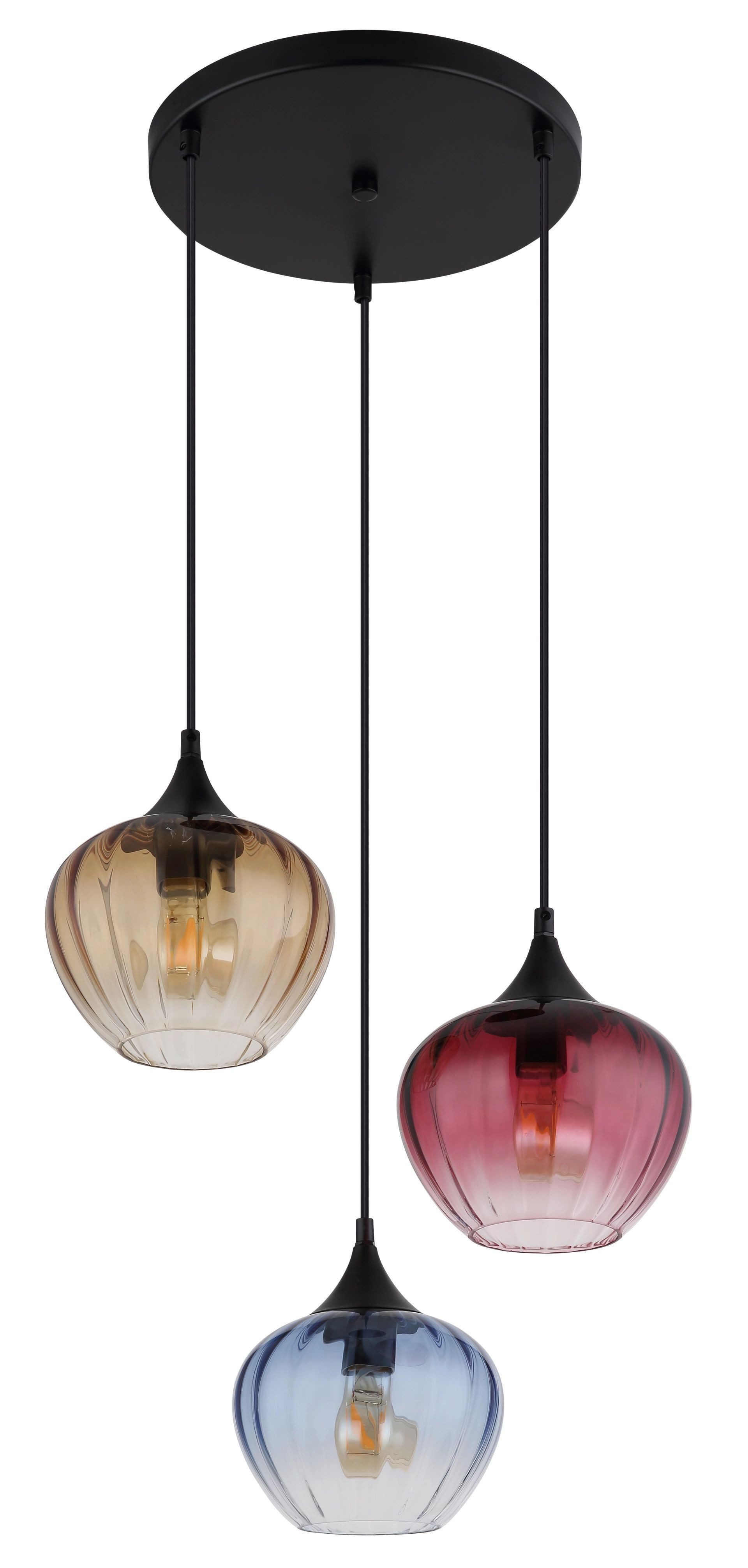 GLOBO LIGHTING Pendelleuchte SANDER, ohne Leuchtmittel, Gläser, Hängelampe, Wohnzimmer, Esstisch