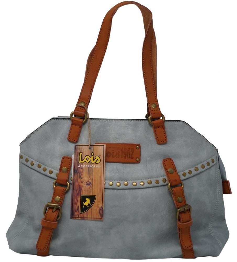 Lois Handtasche 16547, Kunstledertasche mit Nieten, Nietenverlauf auf der Vorderseite