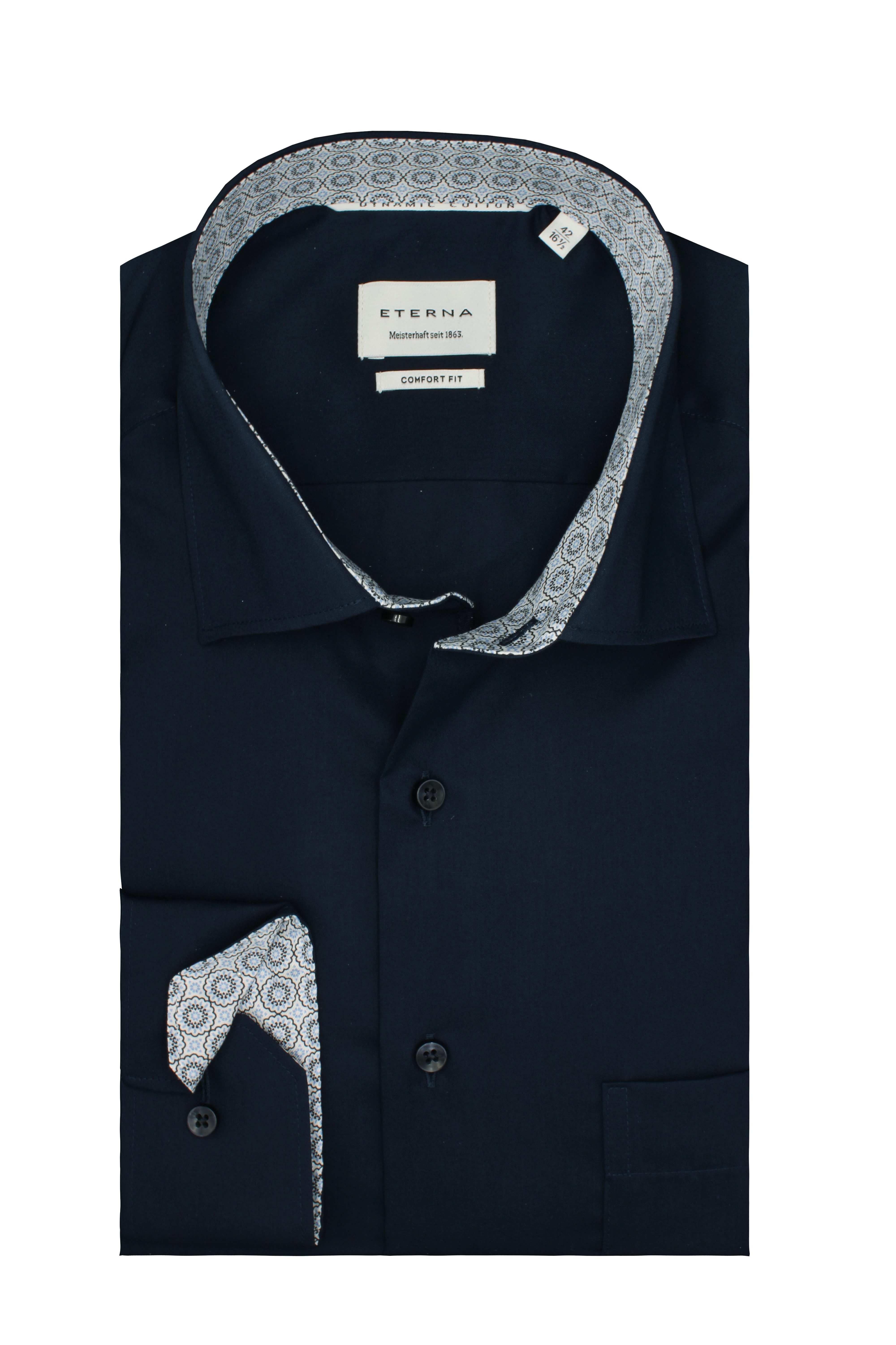 Eterna Langarmhemd Comfort Fit I Marine günstig online kaufen