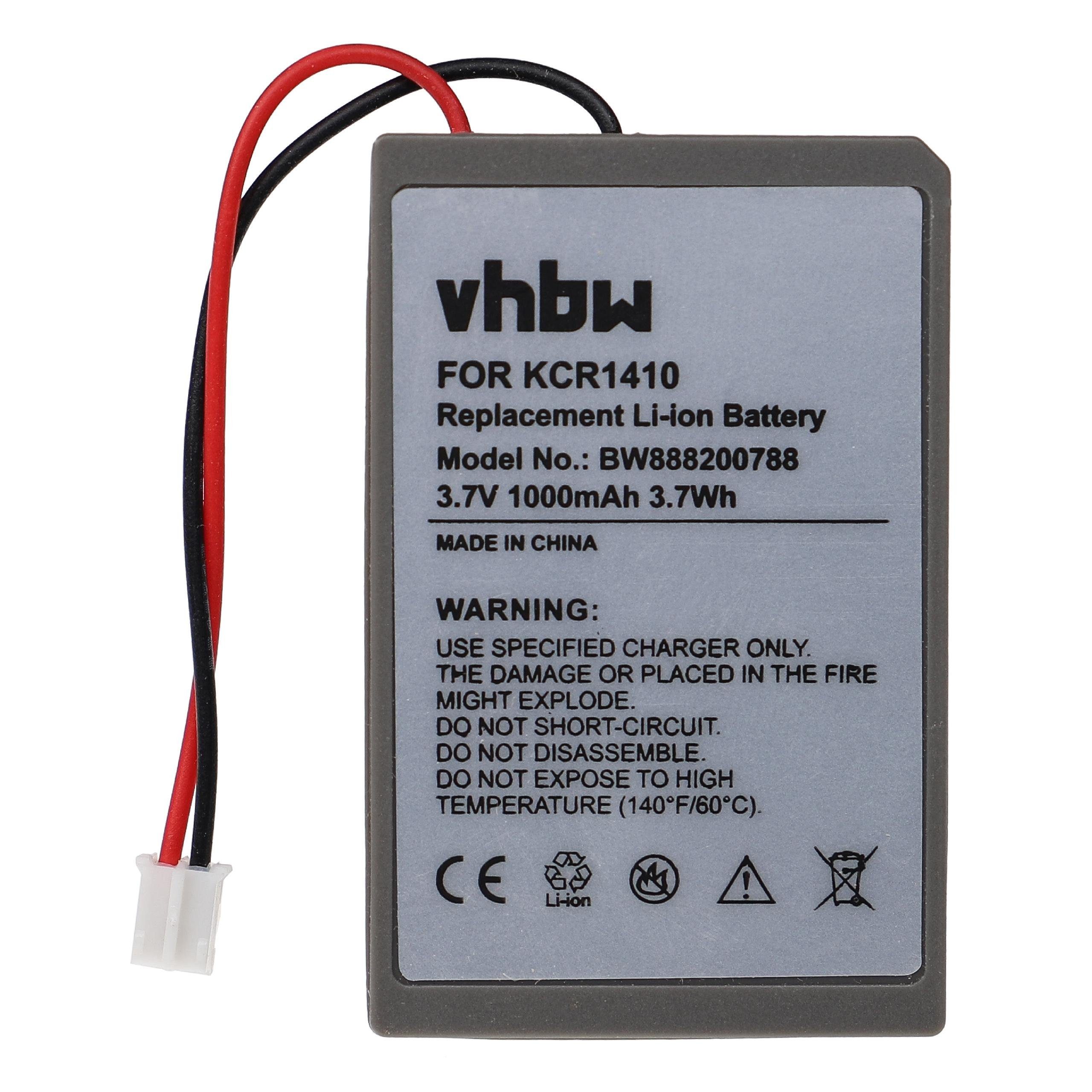 vhbw Ersatz für Sony LIP1522, KCR1410 für Akku Li-Ion 1000 mAh (3,7 V)