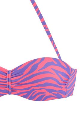 Venice Beach Bügel-Bandeau-Bikini-Top Fjella, in zweifarbiger Animal-Optik