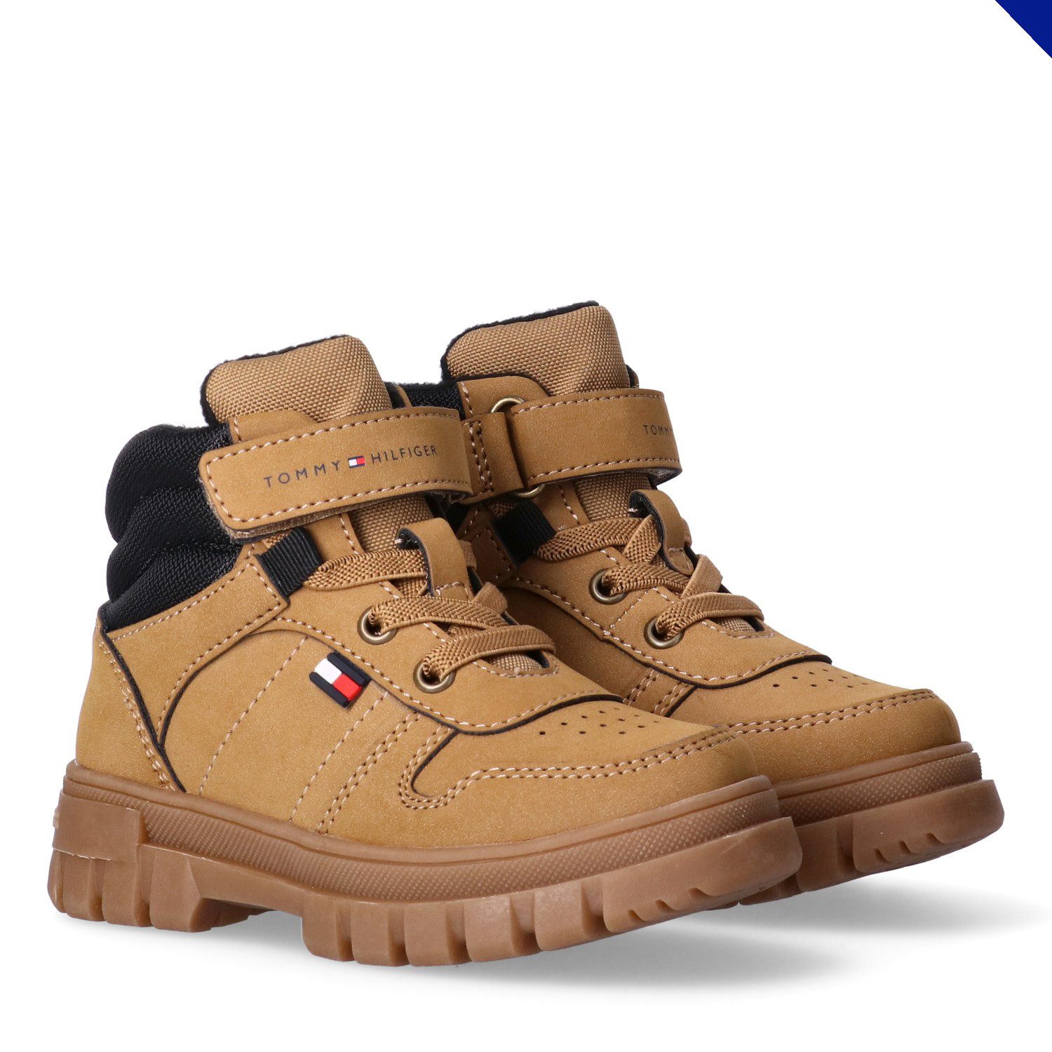 Tommy Hilfiger Schnürboots Casual-Boots, Herbstboots mit praktischem Klettverschluss