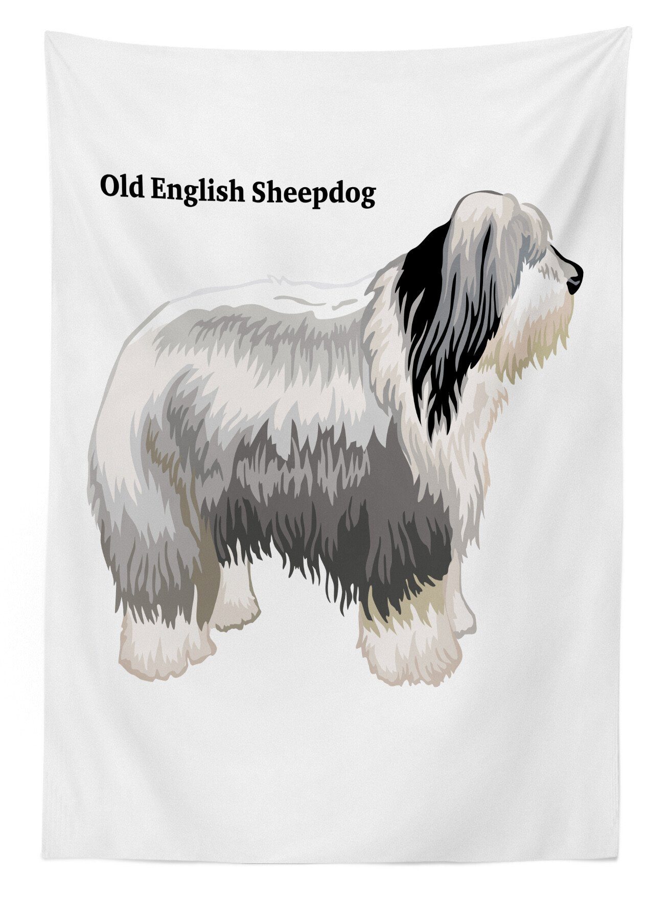 Abakuhaus Tischdecke Farbfest Für Waschbar Big Klare Englisch Design Farben, Bereich Sheepdog Außen Kunst Dog den geeignet
