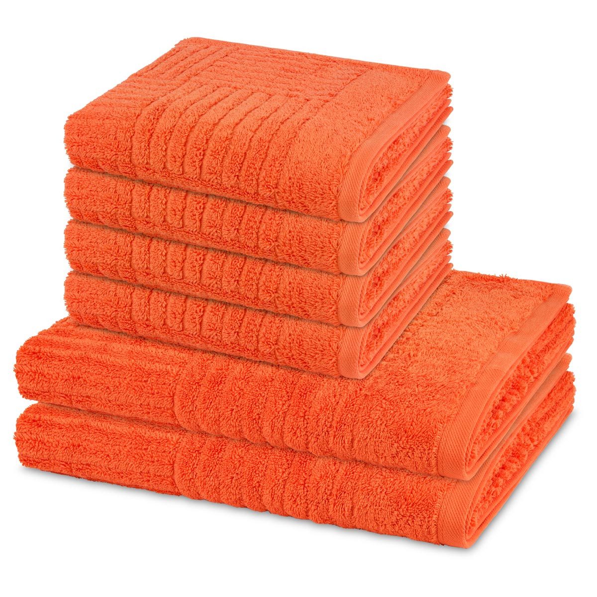 ROSS Handtuch Set Carre, Walkfrottee (Spar-Set, 6-St), 4 X Handtuch 2 X Duschtuch im Set - Baumwolle - Saugstark