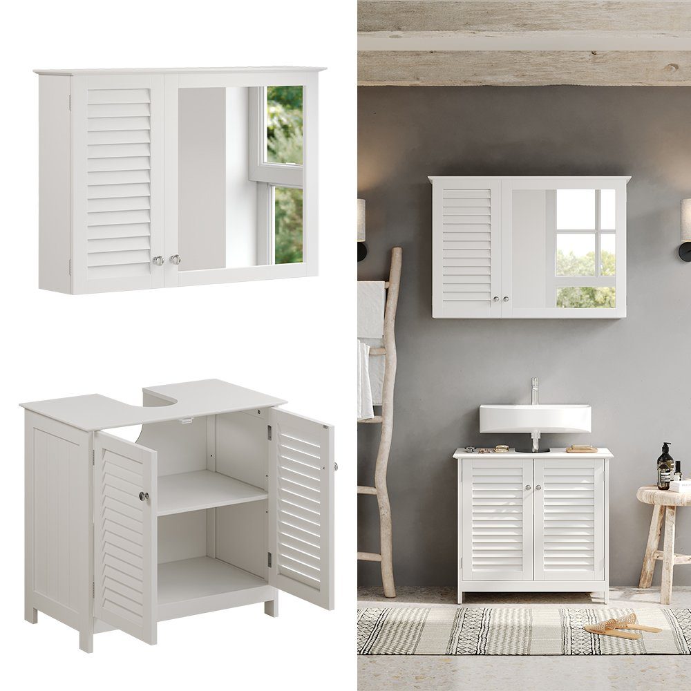 Vicco Badmöbel-Set Riad, Weiß, 2 Teile, günstig online kaufen