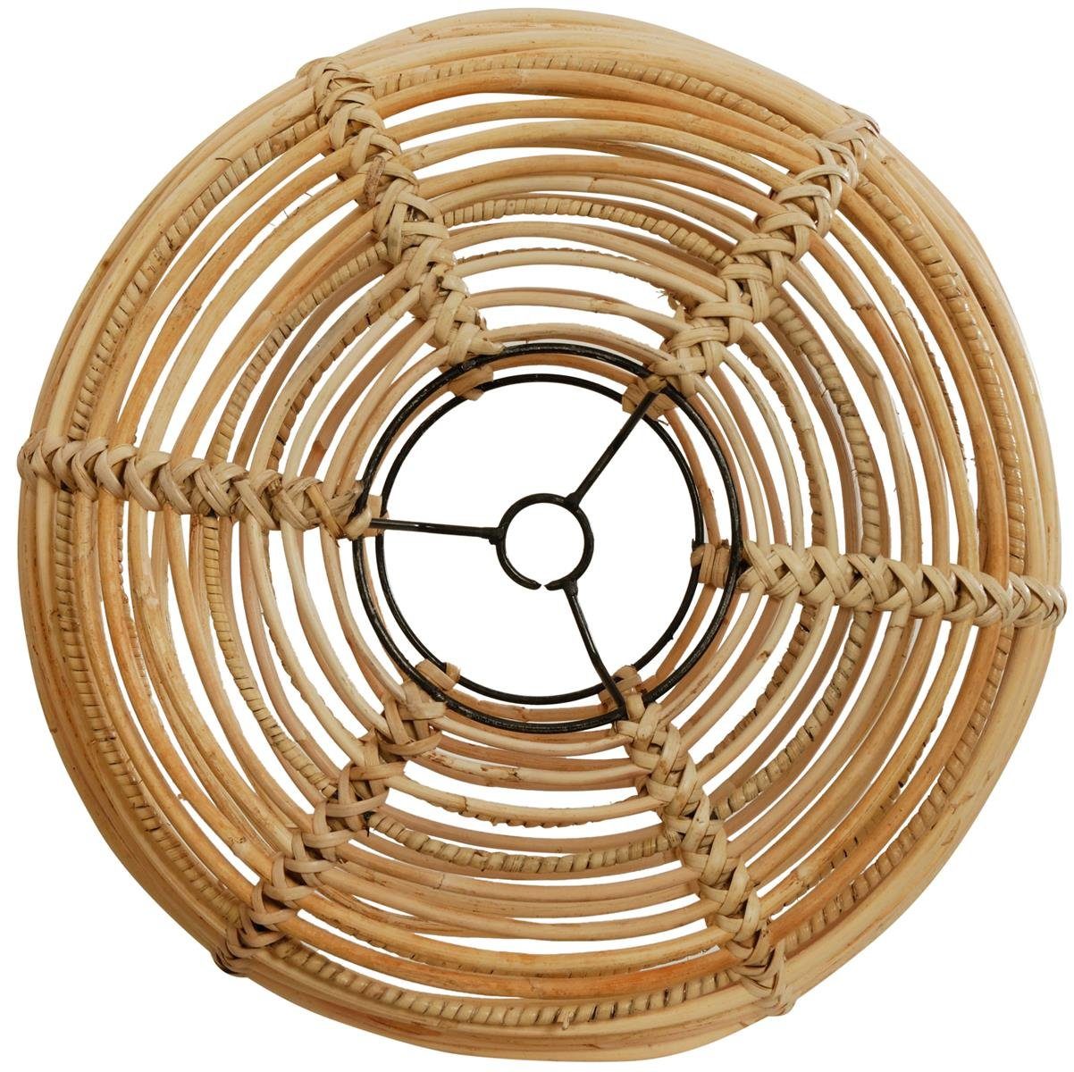 Krines Home Lampenschirm Lampenschirm Retro echtes Rattan Gestäbter Design Hängelampen Ø40cm, ohne Fassung Schirm für Deckenlampen Deckenleuchten