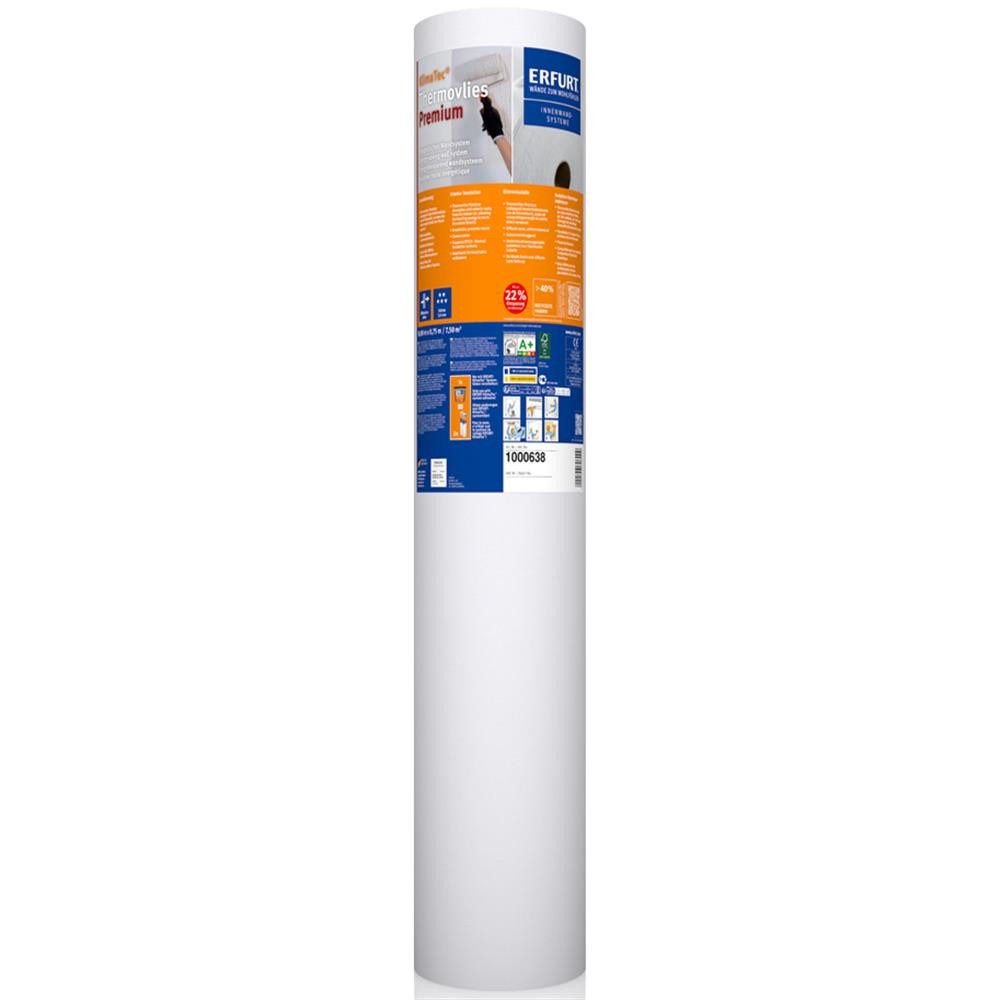 ERFURT Vliestapete KlimaTec Thermovlies Premium Tapete Wärmedämmung Wand und Decke, glatt