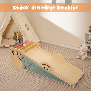 COSTWAY Klettergerüst, 6 in 1 Indoor Kletterrampe, Holz, höhenverstellbar