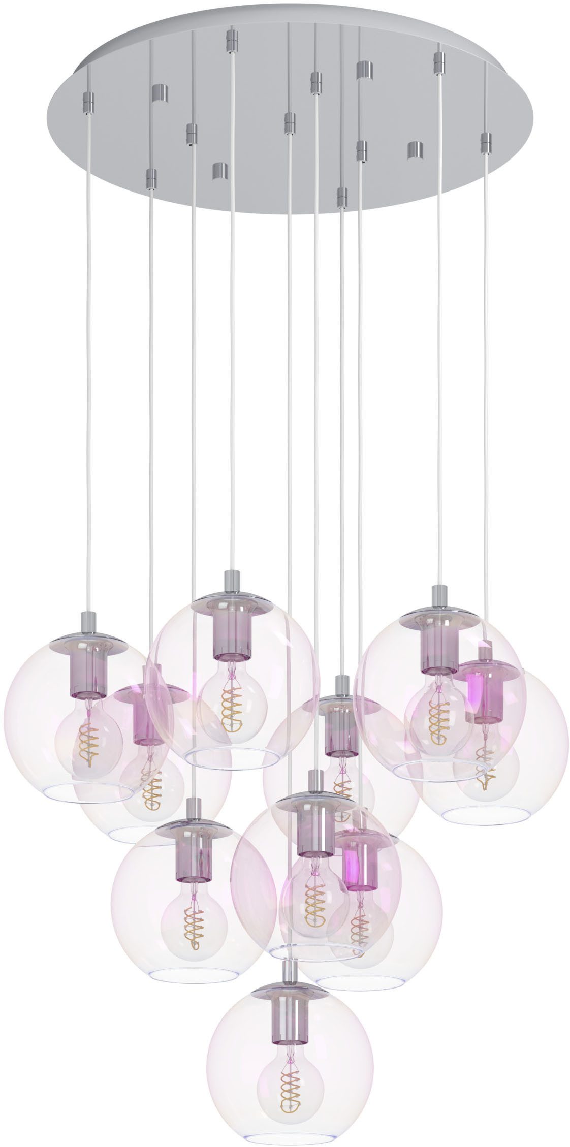 EGLO Hängeleuchte ARISCANI 2 Pendellampe - Stahl - E27 - 10X60W - IP20, ohne Leuchtmittel, HHängelampe, Deckenlampe, Wohnzimmer, Esszimmer, 110 x Ø64,5 cm