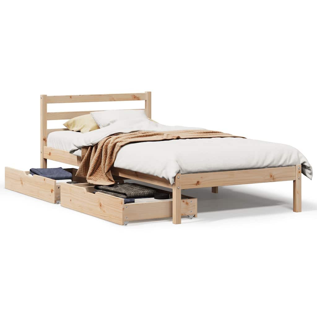 vidaXL Bett Massivholzbett ohne Matratze 75x190 günstig online kaufen