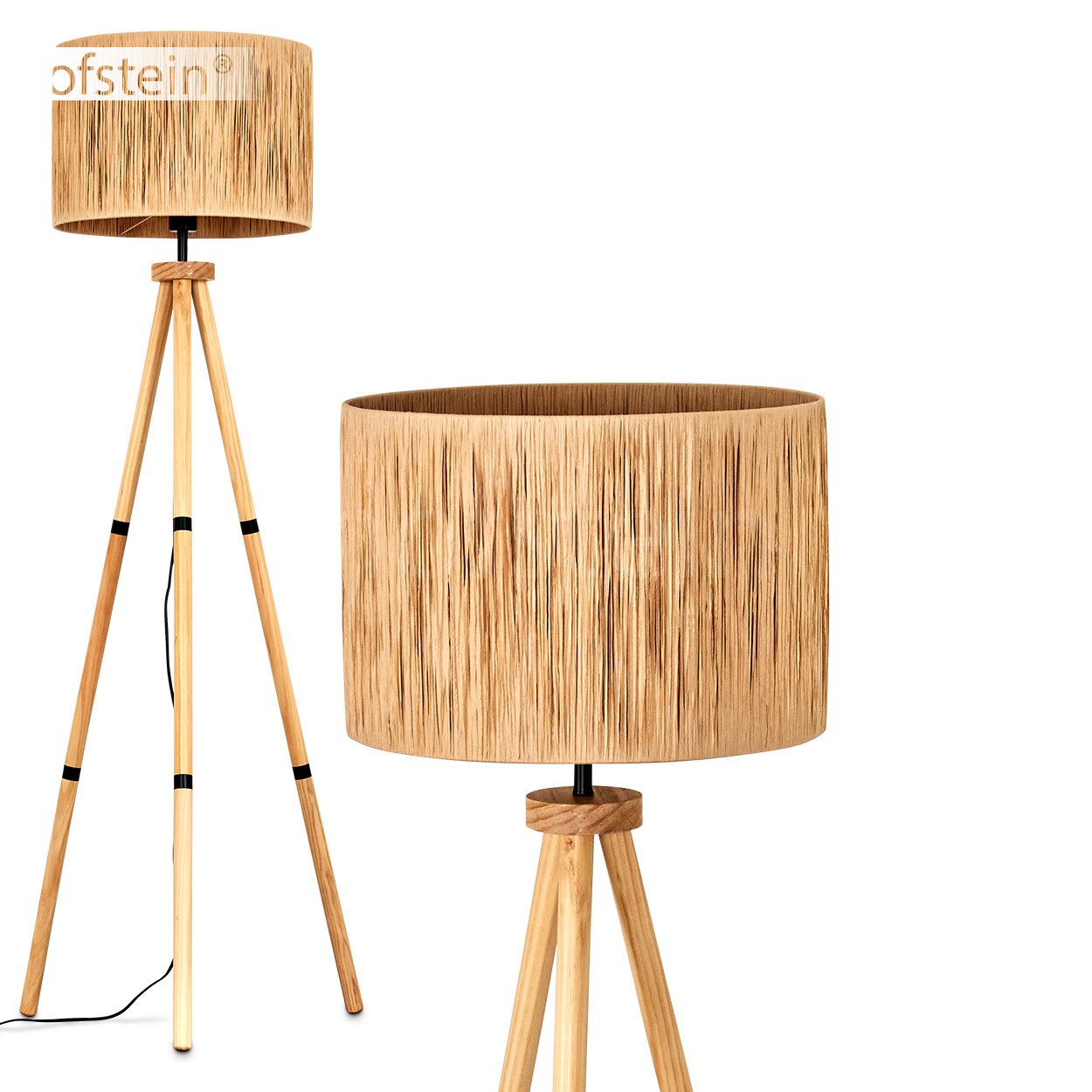 Stehlampe Stehlampe aus Holz/Bast in Natur