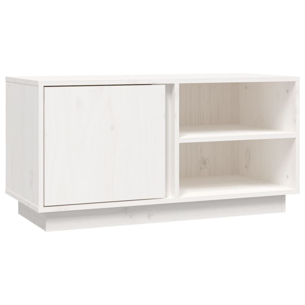 vidaXL TV-Schrank TV-Schrank Weiß 80x35x40,5 cm Massivholz Kiefer (1-St)