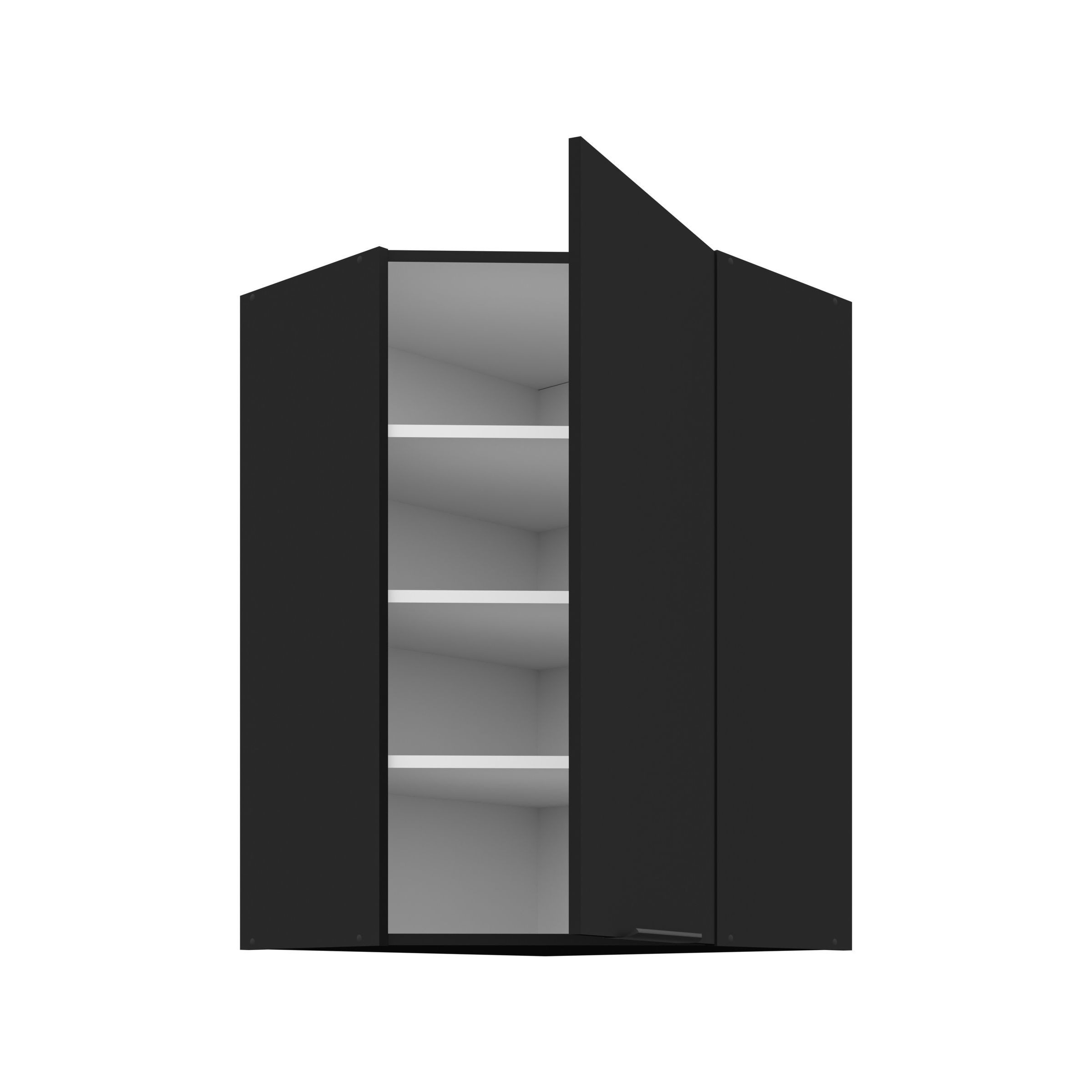 Küchen-Preisbombe Eckhängeschrank 60x60 cm Küche SIENA Schwarz Küchenzeile günstig online kaufen