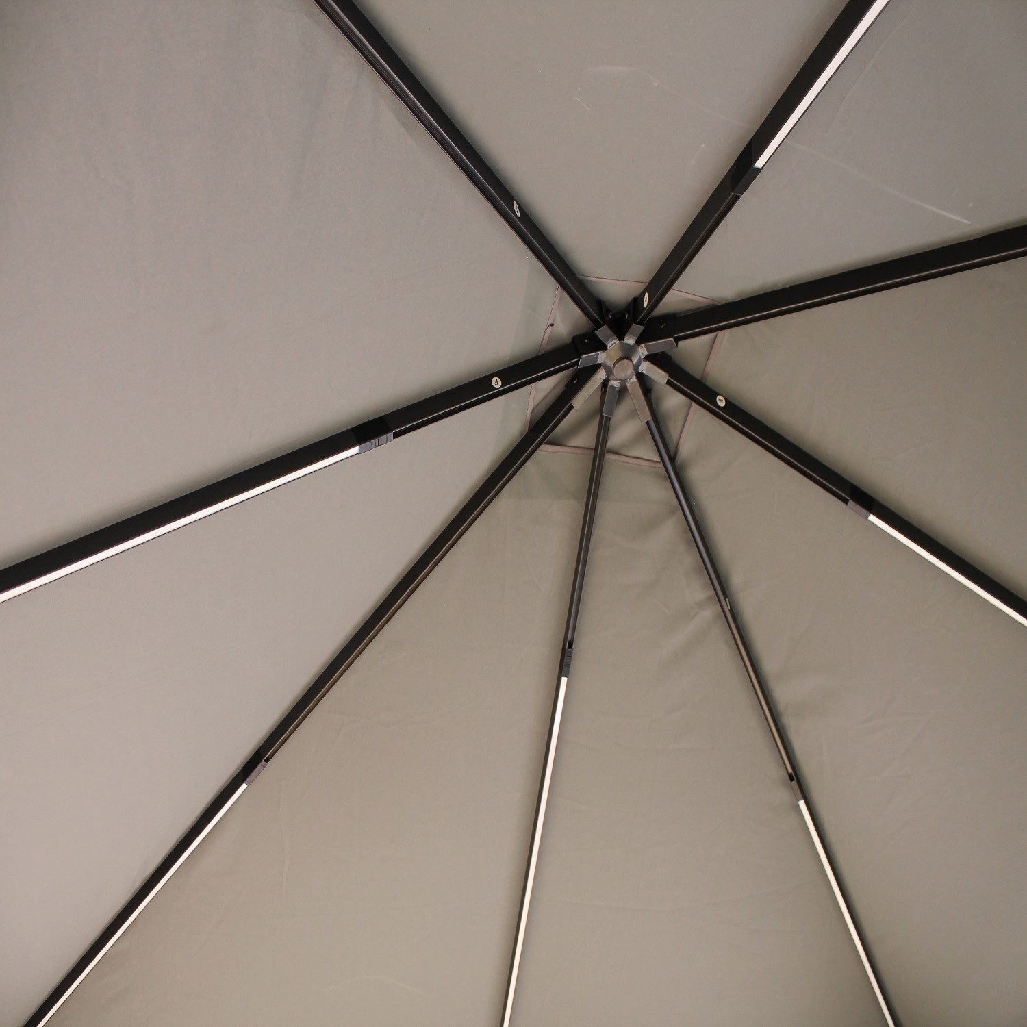 Leco Pavillon / Solarpavillon "Lina", mit 4 Seitenteilen, mit 4 Seitenrollos & LED-Beleuchtung