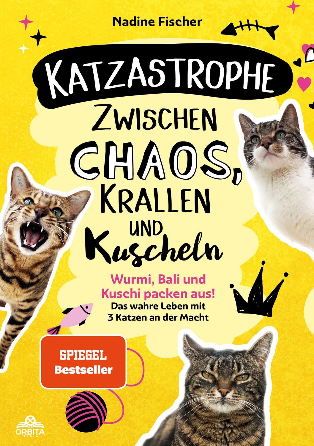 Cartoon Katzastrophe – Zwischen Chaos, Krallen und Kuscheln Wurmi, Bali und Ku Nadine Fischer