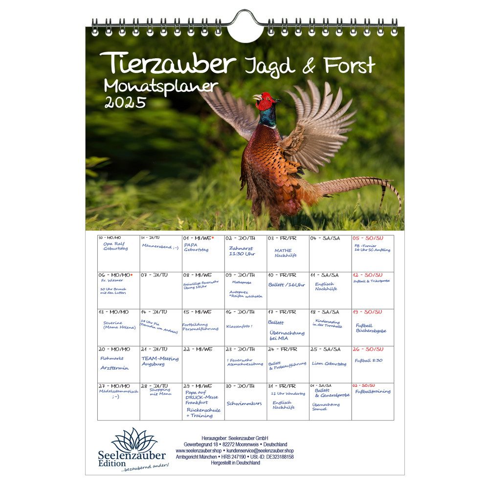 Seelenzauber Wandkalender Tierzauber Jagd & Forst Wand Planer Kalender