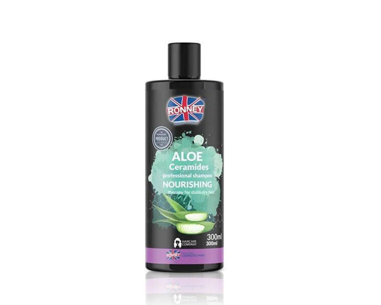 Haarshampoo Ronney Aloe Ceramides Nourishing Shampoo 300 ml, Packung, Aloe und Ceramide spenden Feuchtigkeit und stärken das Haar