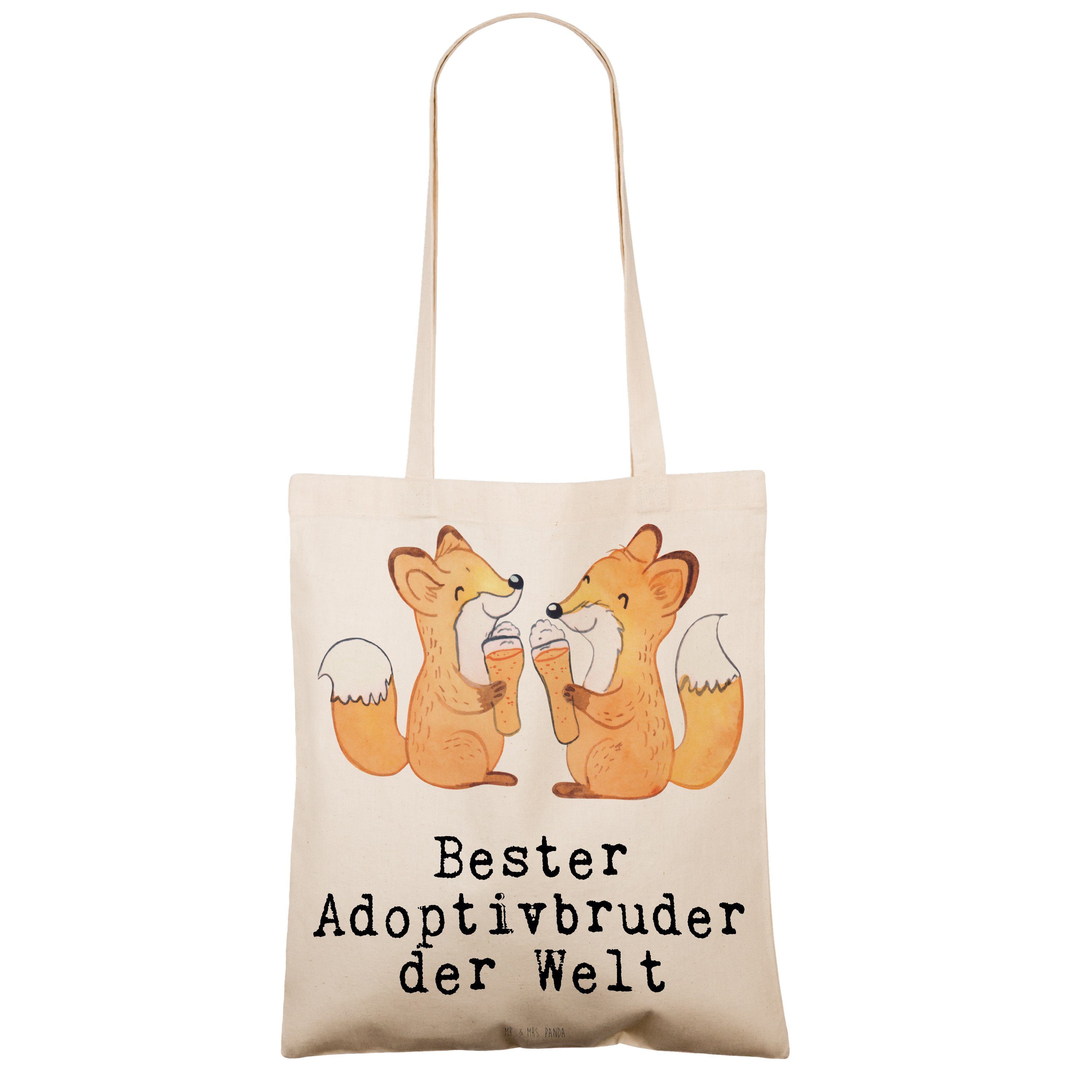 Mr. Welt Tragetasche der Bester Panda Brudi, Adoptivbruder & Transparent Fuchs - Mrs. (1-tlg) - Geschenk,