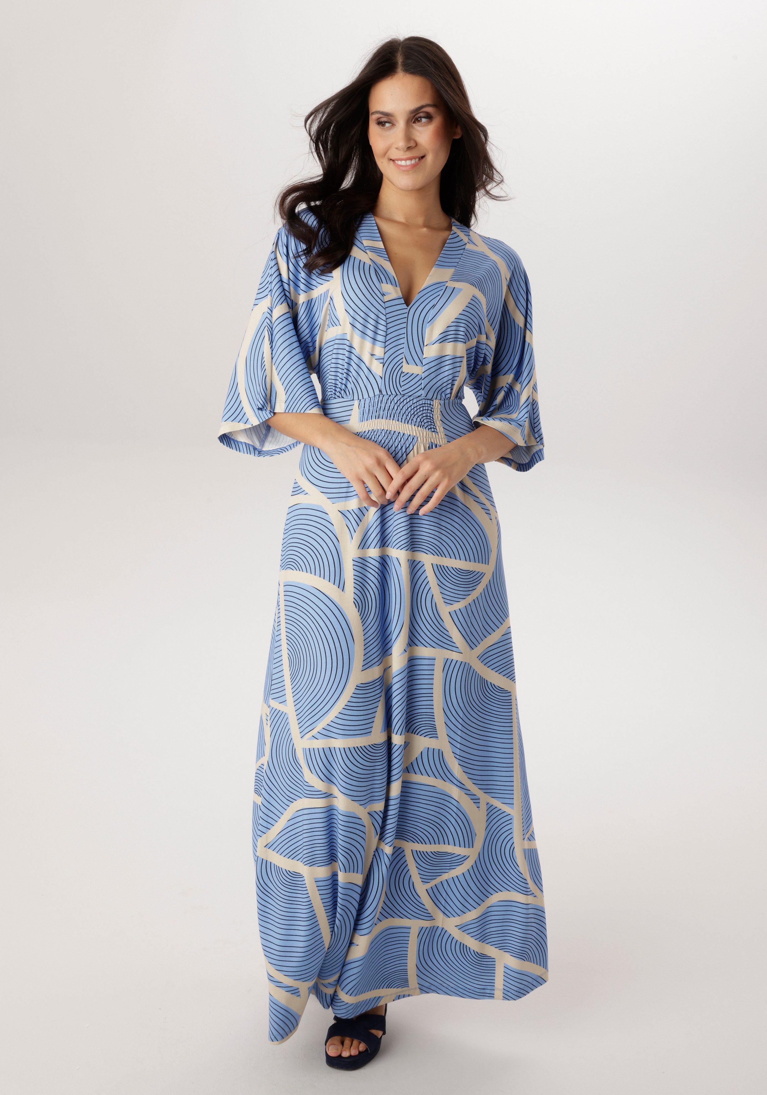 Aniston SELECTED Maxikleid in kräftigen Farbtönen und geometrischer Musteru günstig online kaufen