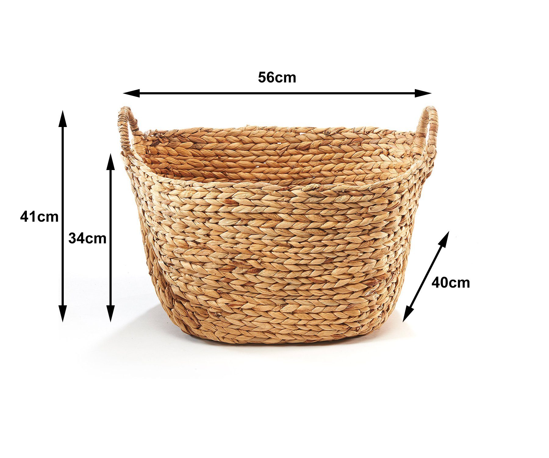 Kobolo Aufbewahrungskorb Korb aus Wasserhyazinthe mit Griffen 56x40x41cm (5 günstig online kaufen