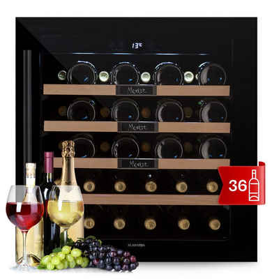 Klarstein Weinkühlschrank Vinsider 36 Built-In Uno, für 36 Standardflaschen á 0,75l,Wein Flaschenkühlschrank Weintemperierschrank Weinschrank Kühlschrank