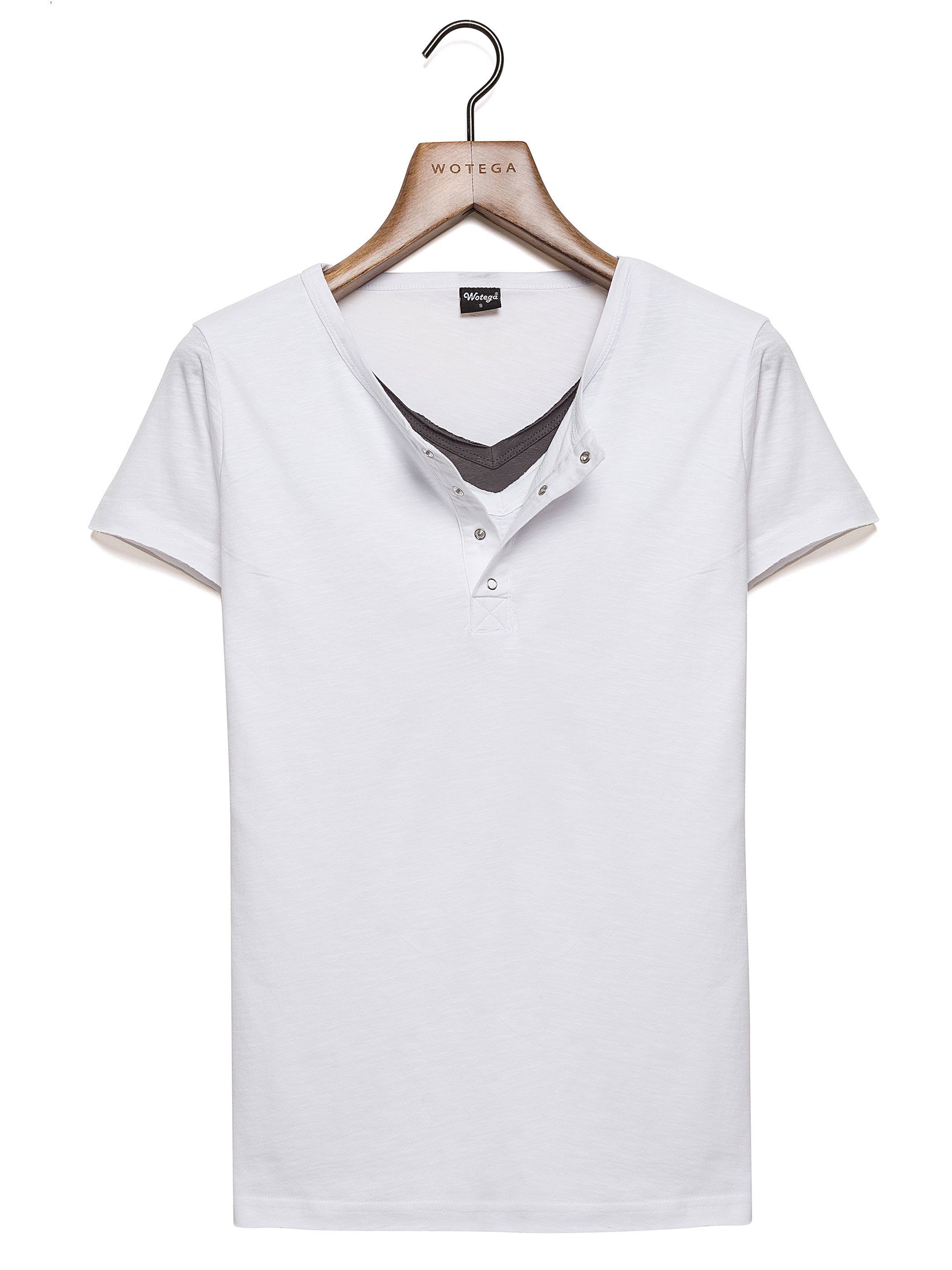 WOTEGA T-Shirt V-Neck Double Layer T-Shirt Pete (Packung) V-Neck Double Layer T-Shirt Pete