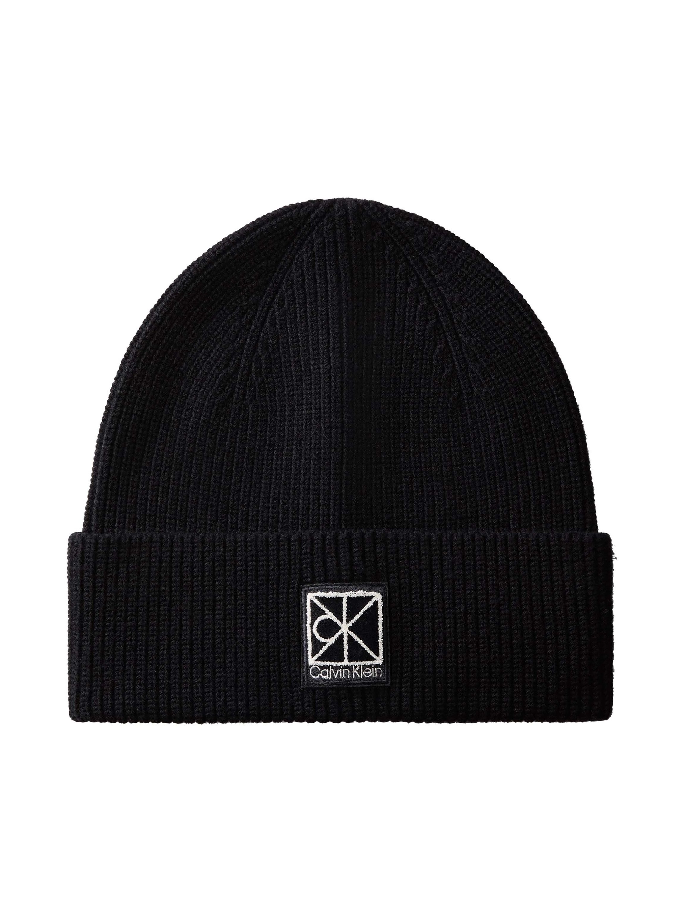 Calvin Klein Beanie EMBLEM SQUARE RIB BEANIE Regular fit mit Markenlogo