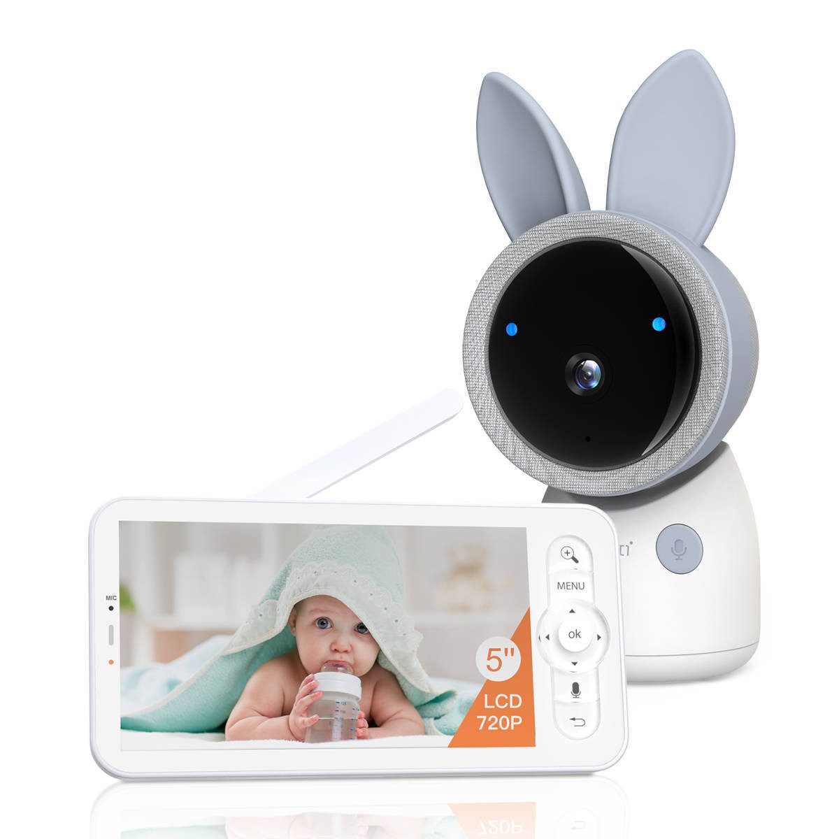 Arenti Video-Babyphone Arenti Babyphone AINanny A4 Kit Plus 12,7cm LCD, Auto-Tracking, Geräuscherkennung, Nachtlicht