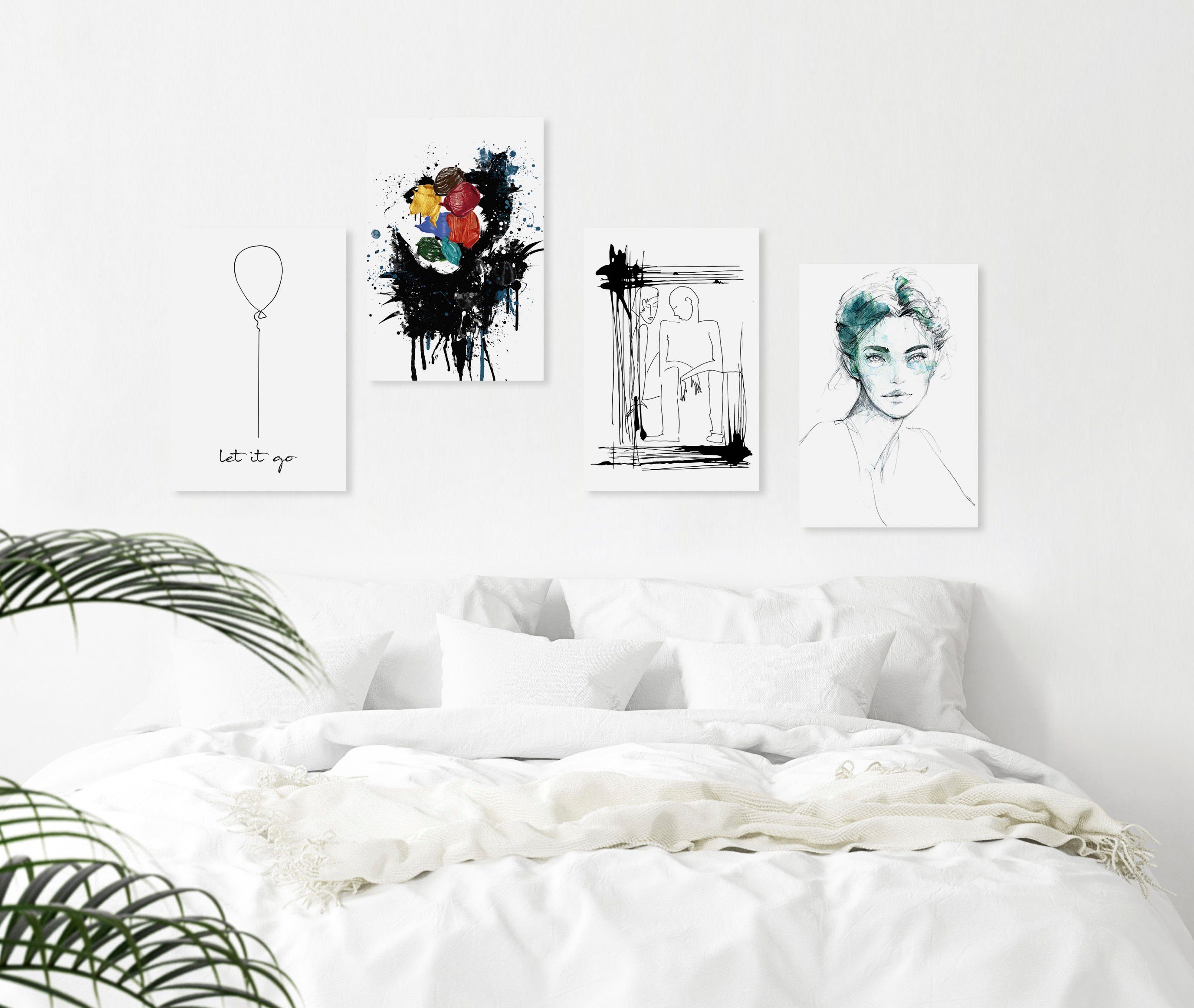 queence Leinwandbild Kunstwerk, Abstrakt, Abstrakte, Kunst, klassische Fantasie, Premium-Leinwandstoff, Handarbeit aus Deutschland