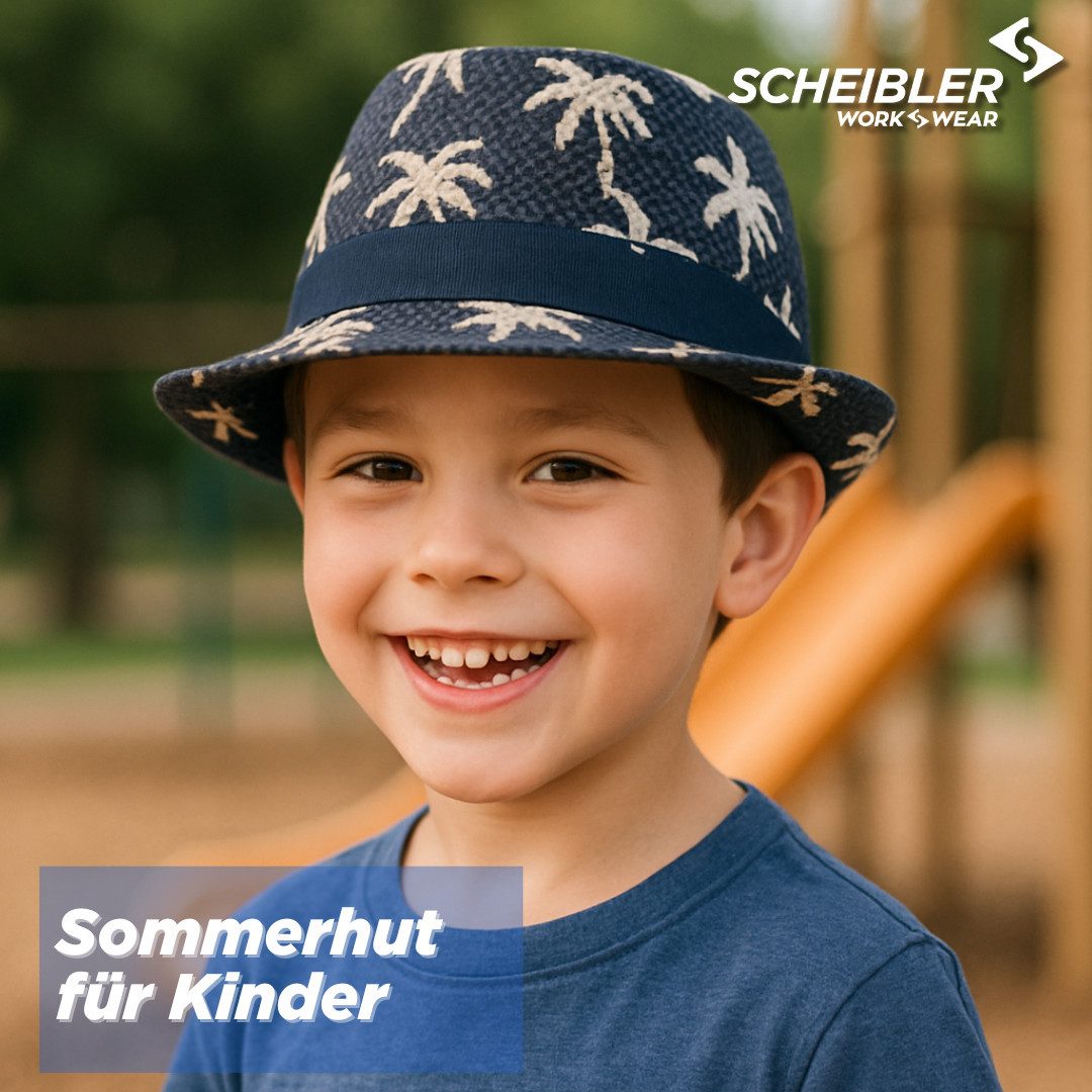 SCHEIBLER WORKWEAR Strohhut Kinder Lukas mit verspielter Optik und UV Schutz
